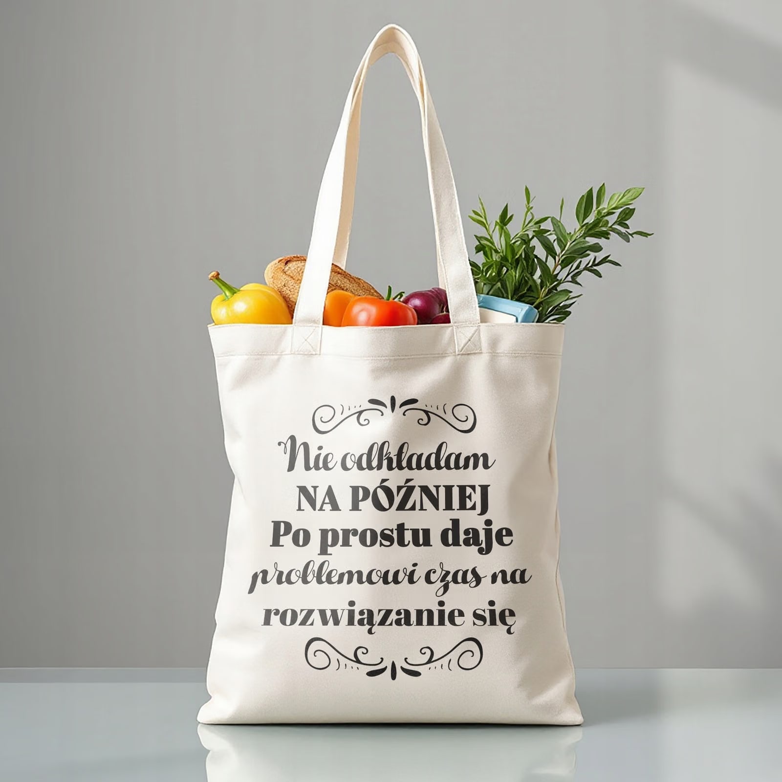 Torba bawełniana premium prezent na Dzień Kobiet Nie Odkładam Na Później