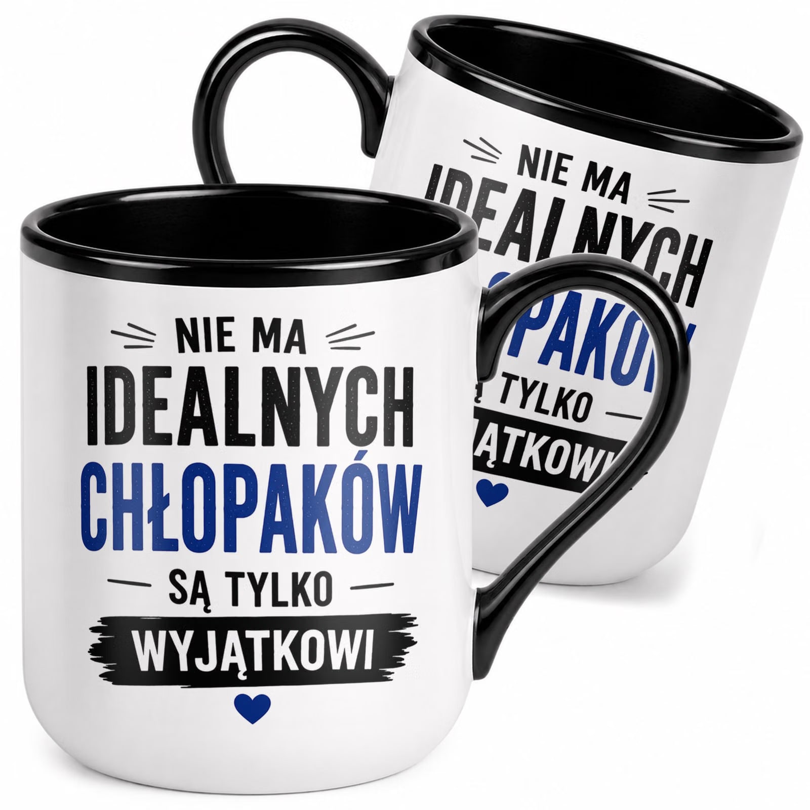 Kubek z nadrukiem Premium Czarny Dzień Chłopaka Dla Mężczyzny Prezent