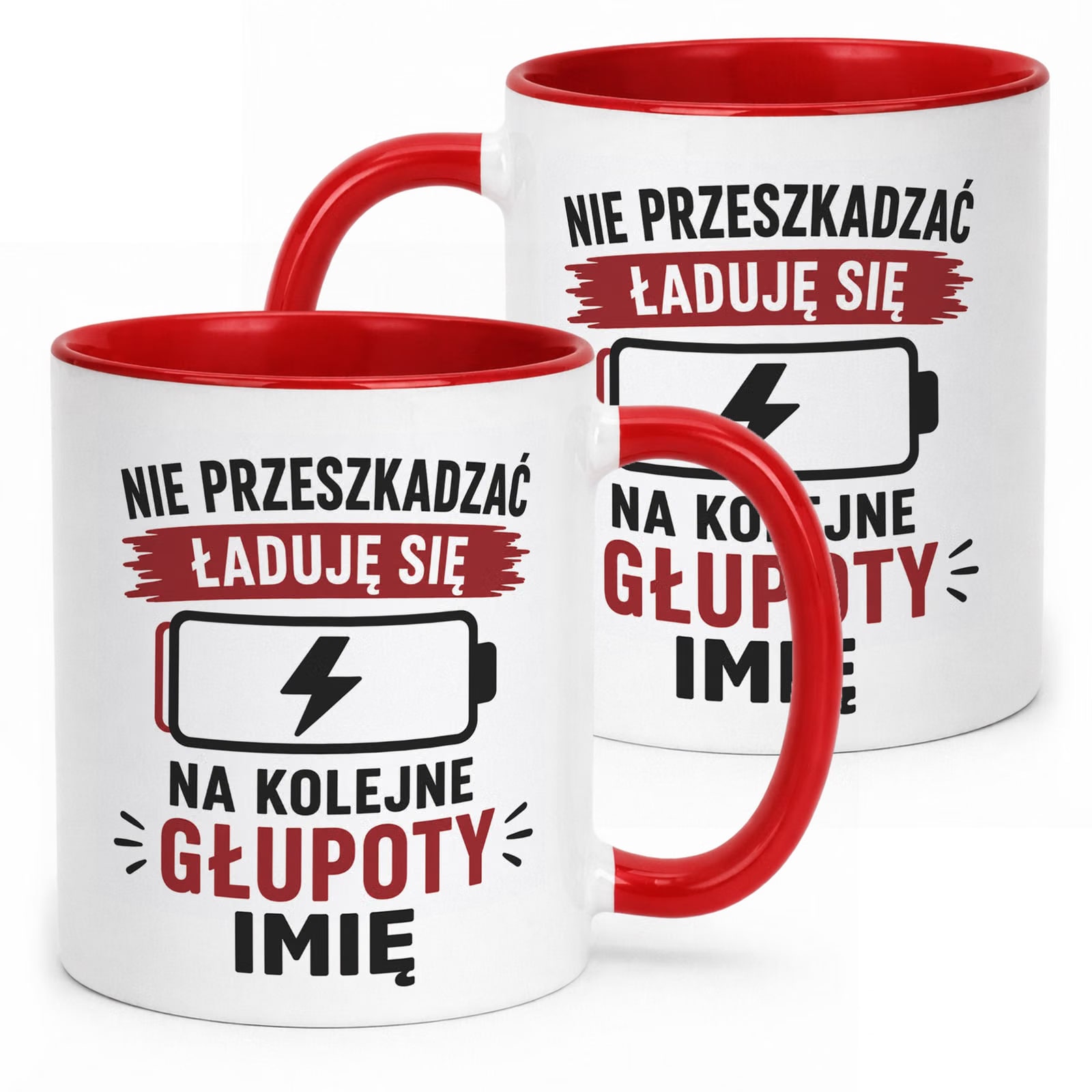 Czerwony Kubek personalizowany z nadrukiem Dzień Chłopaka Mężczyzny Prezent
