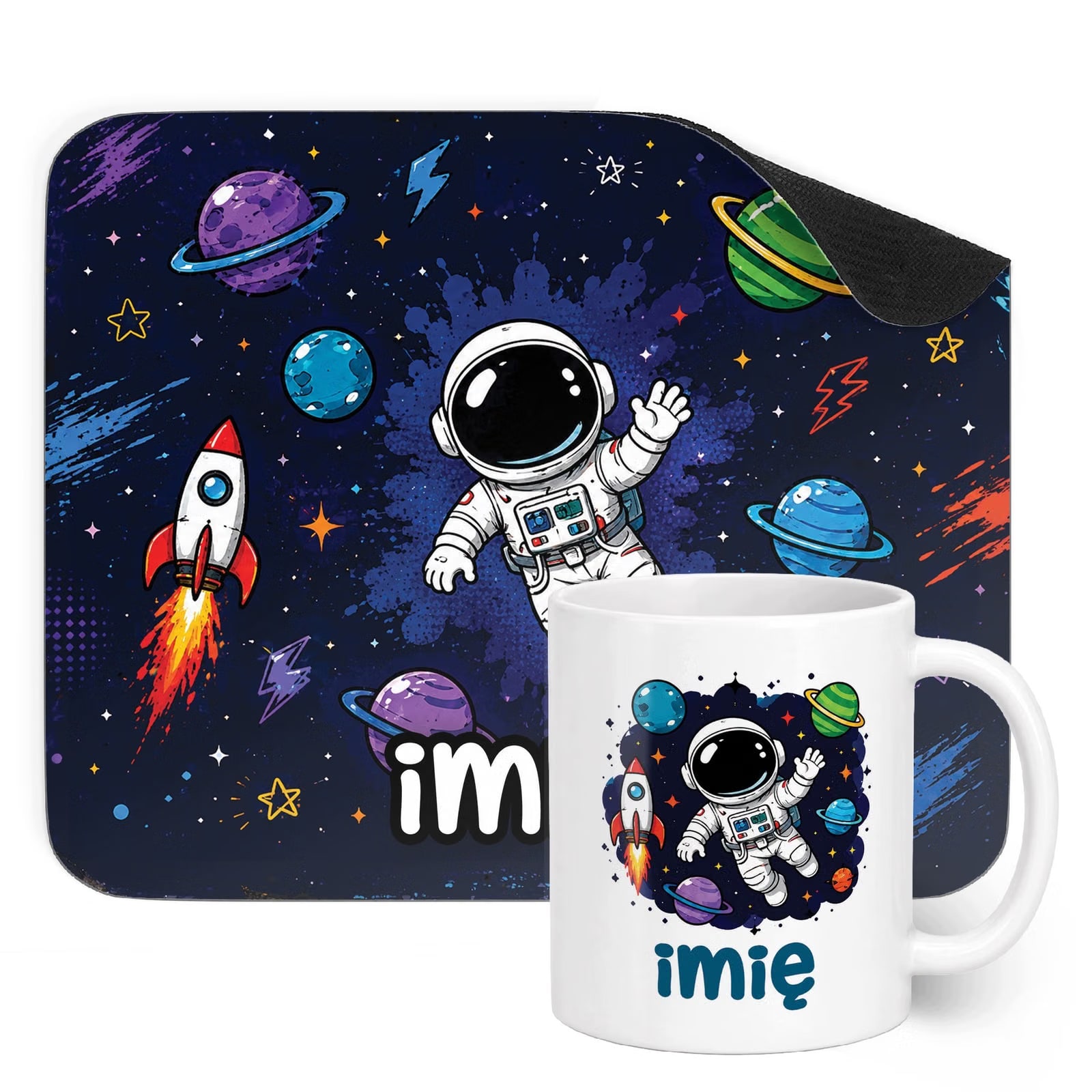 Zestaw personalizowany Kubek Podkładka pod mysz Astronauta