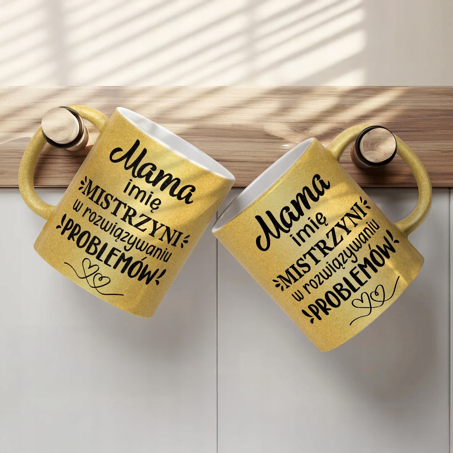 Złoty kubek brokatowy Personalizowany Dzień Matki Dla Mamy Prezent