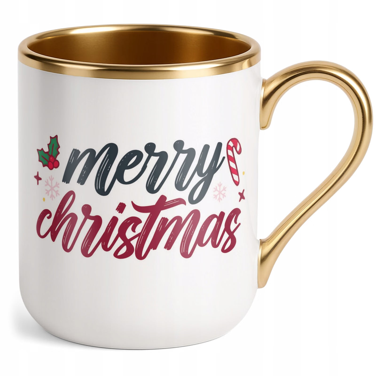 Kubek Premium Złoty Boże Narodzenie Mikołajki Merry Christmas Prezent