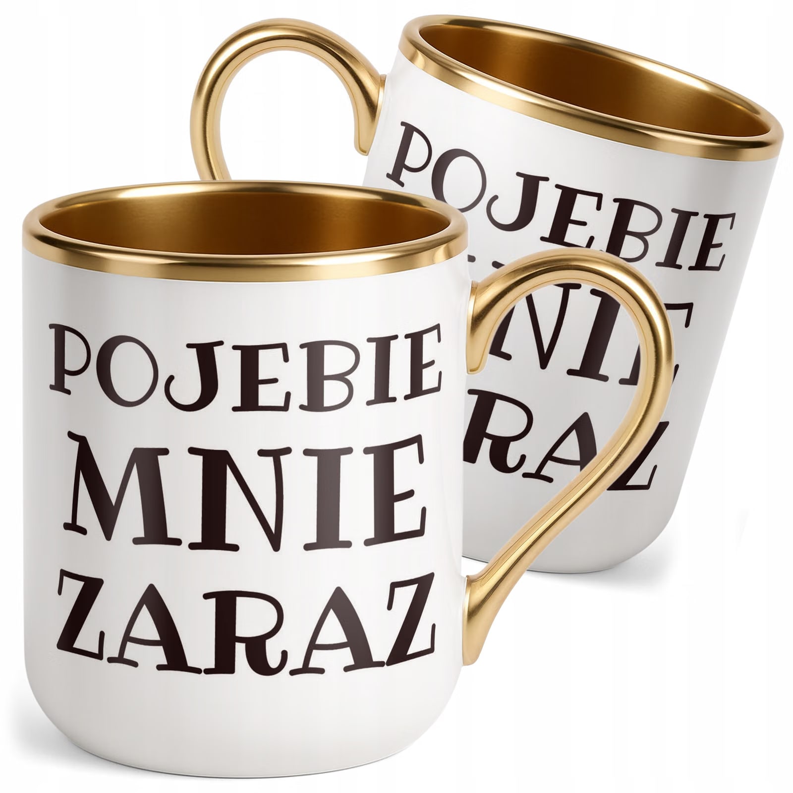 Kubek Premium Złoty P**ebie Mnie Zaraz Śmieszny Zabawny Prezent