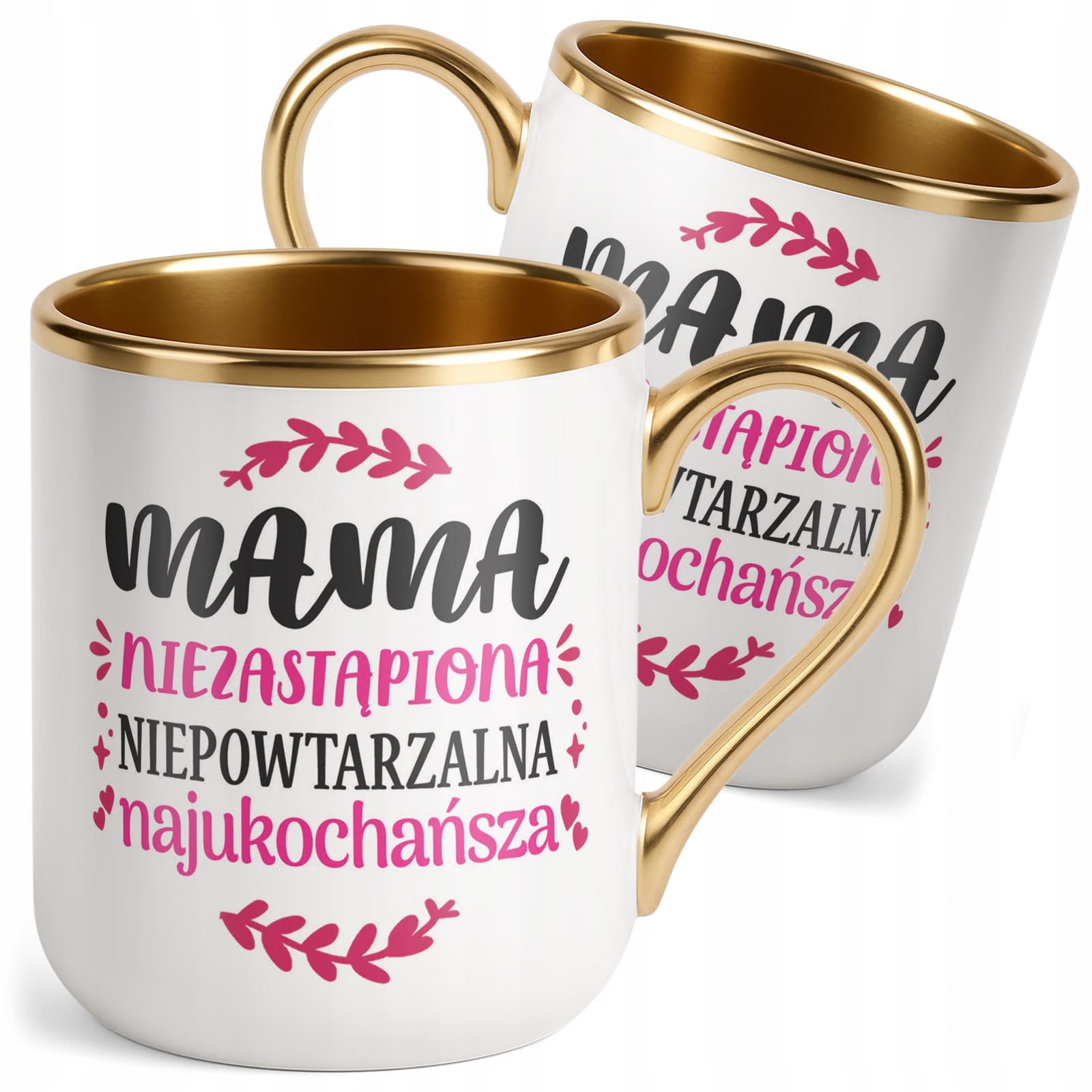 Kubek Premium Złoty Dzień Matki Dla Mamy Prezent Niezastąpiona