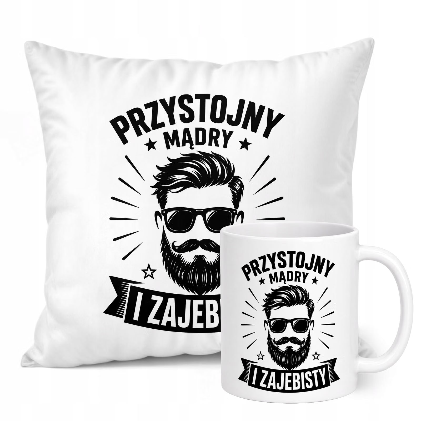 Zestaw Kubek Biały Poduszka Dzień Chłopaka Z Nadrukiem Prezent Upominek