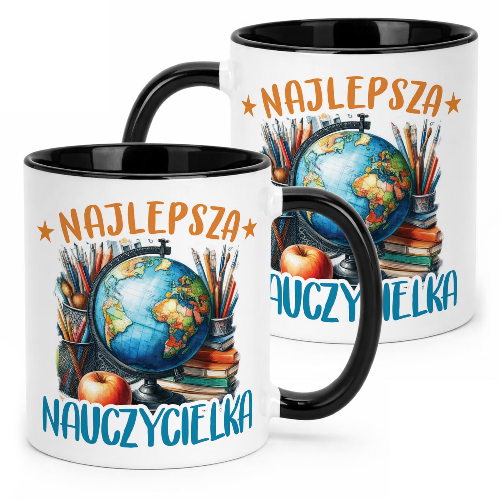 Kubek Czarny Najlepsza Nauczycielka Dzień Nauczyciela Prezent