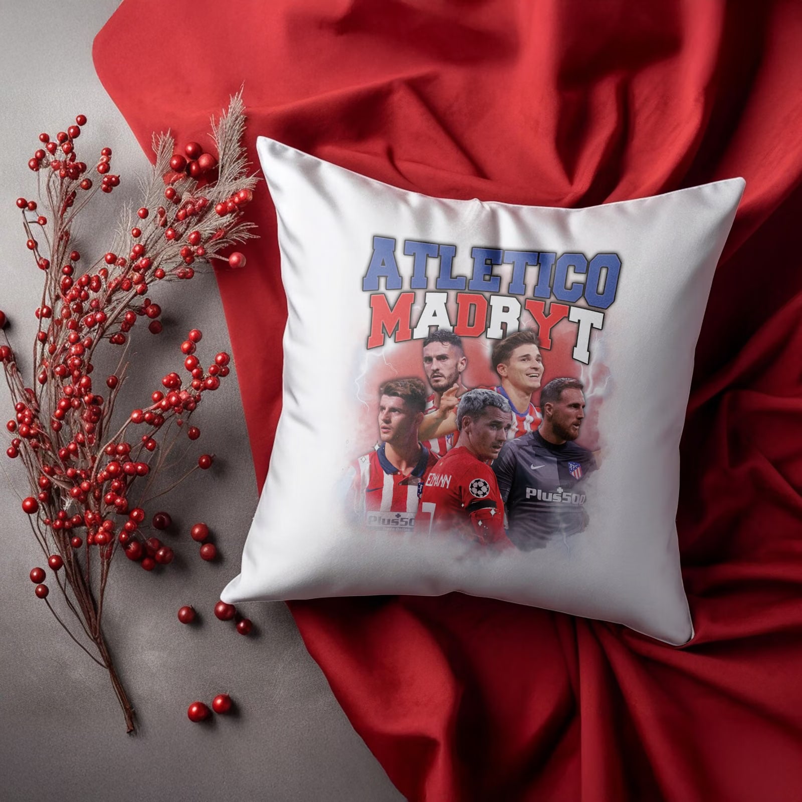 Zestaw Kubek Piłkarski + Poduszka Atlético Madryt Griezmann Morata