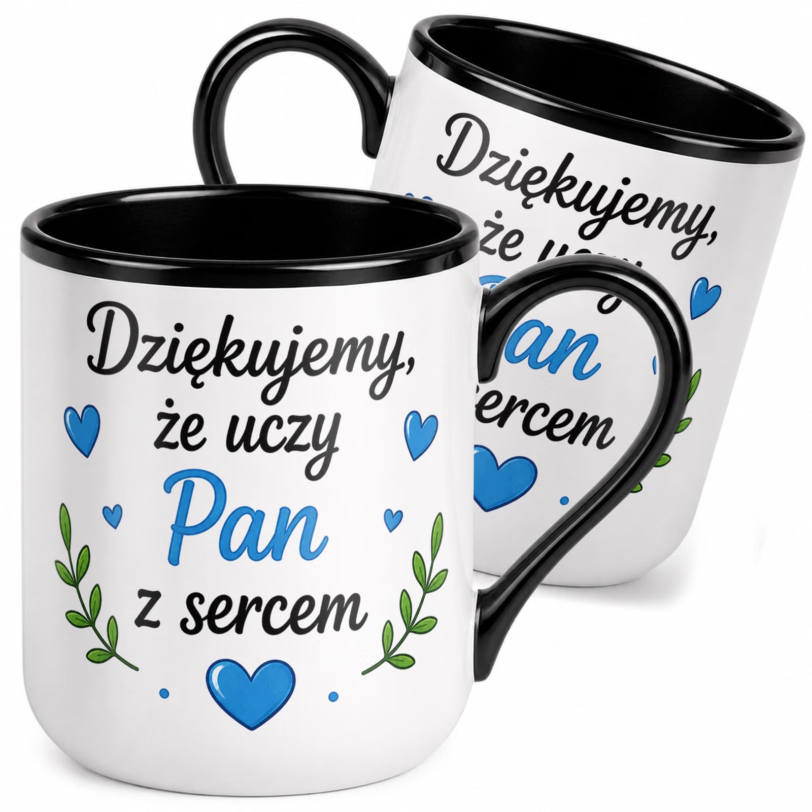 Kubek z nadrukiem Premium Czarny Dzień Nauczyciela Dla Nauczyciela Prezent