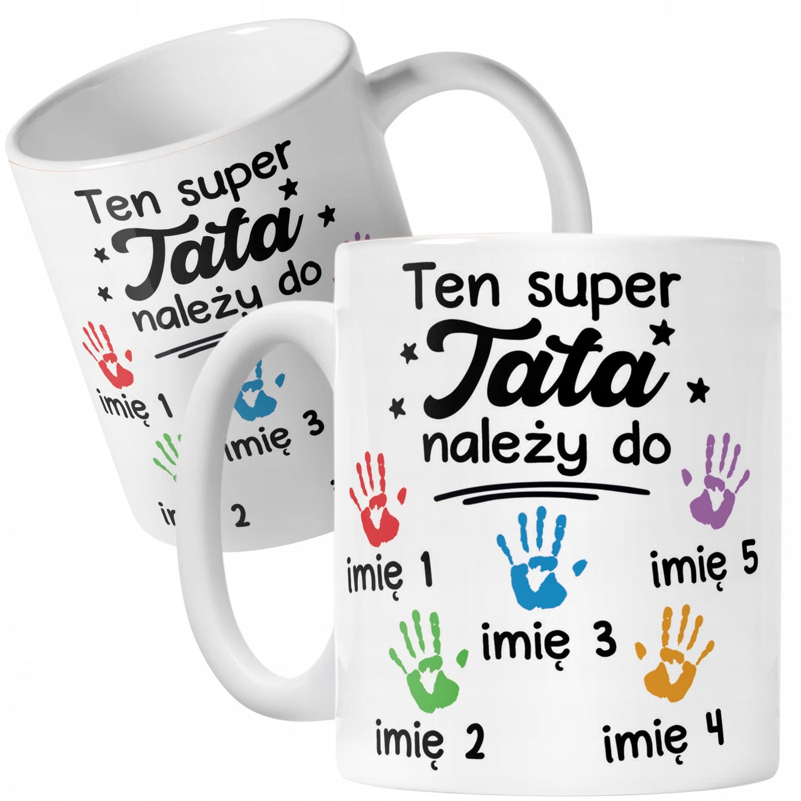 Kubek ceramiczny Personalizowany Dzień Ojca Tata Należy Do 5 Dzieci