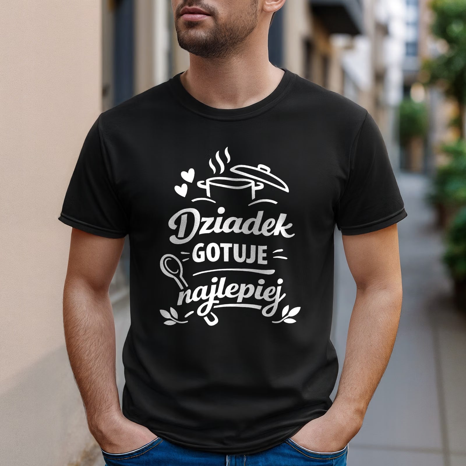 Koszulka czarna męska Dzień Dziadka Prezent Upominek r. 3XL