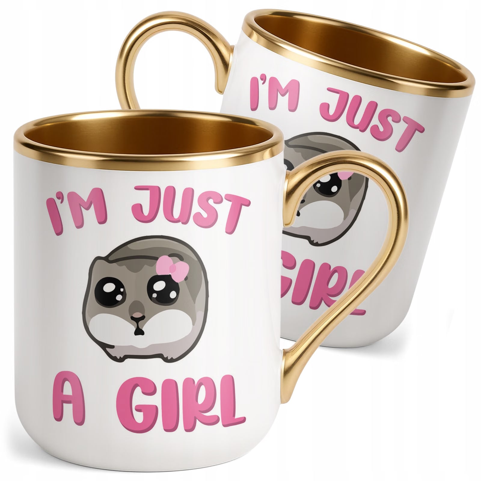 Kubek Premium Złoty I’M JUST A GIRL Śmieszny Zabawny Prezent