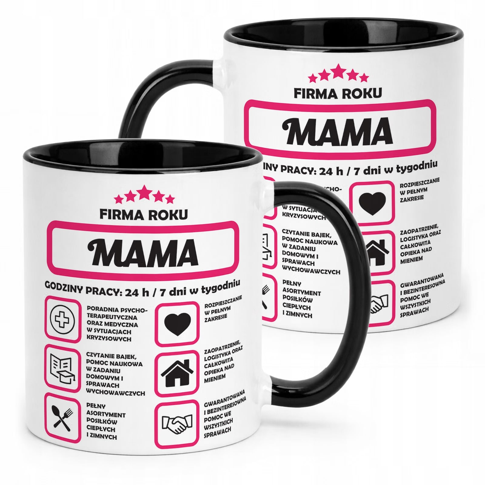 Kubek Czarny Dzień Matki Dla Mamy Prezent Firma Mama