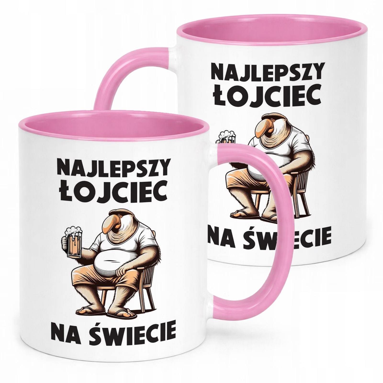 Kubek Różowy Dzień Ojca Dla Taty Najlepszy Łojciec Nosacz Prezent