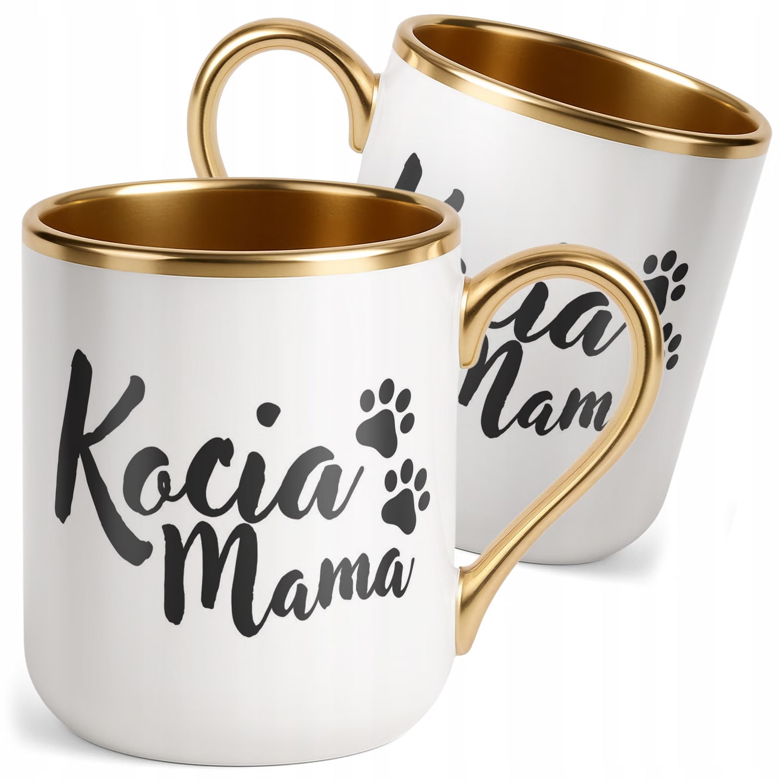Kubek Premium Złoty Kocia Mama Dla Kociary Prezent Upominek