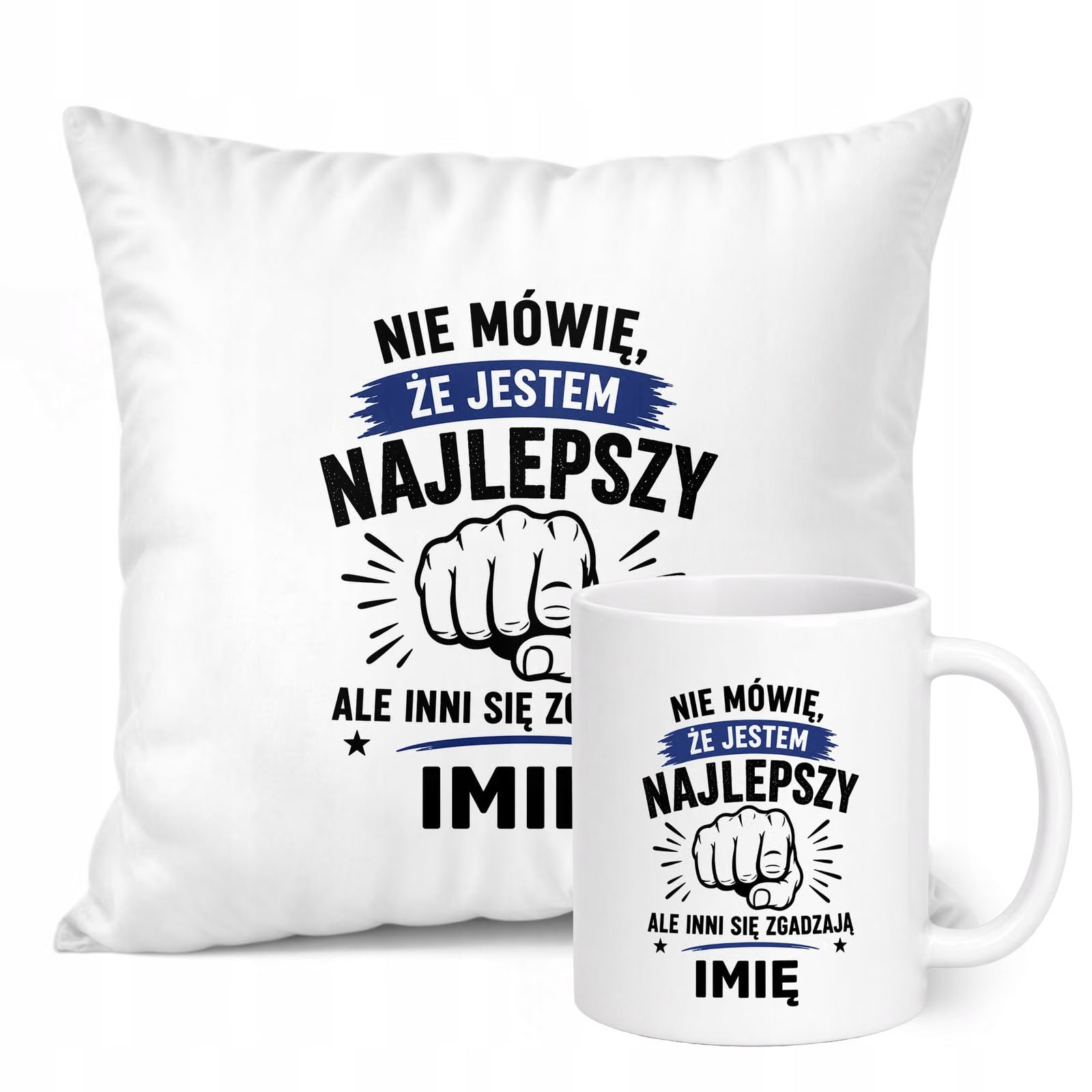 Zestaw Kubek Biały Poduszka Dzień Chłopaka Z Nadrukiem Prezent Upominek