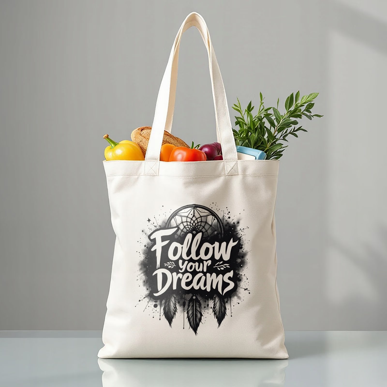 Torba bawełniana premium na zakupy Follow Your Dreams Łapacz Snów Prezent