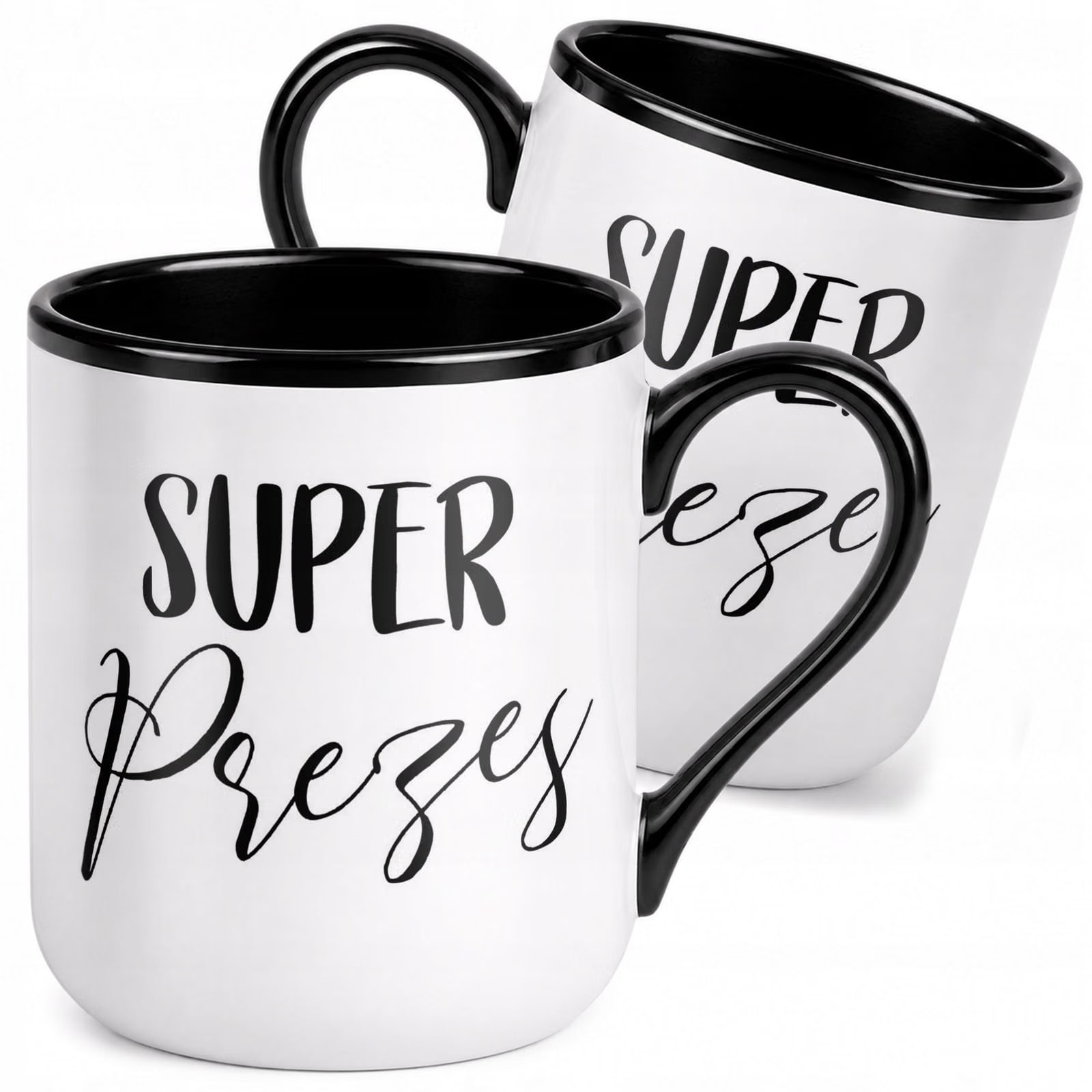 Kubek z nadrukiem Premium Czarny Dla Prezesa Super Prezes Upominek Prezent