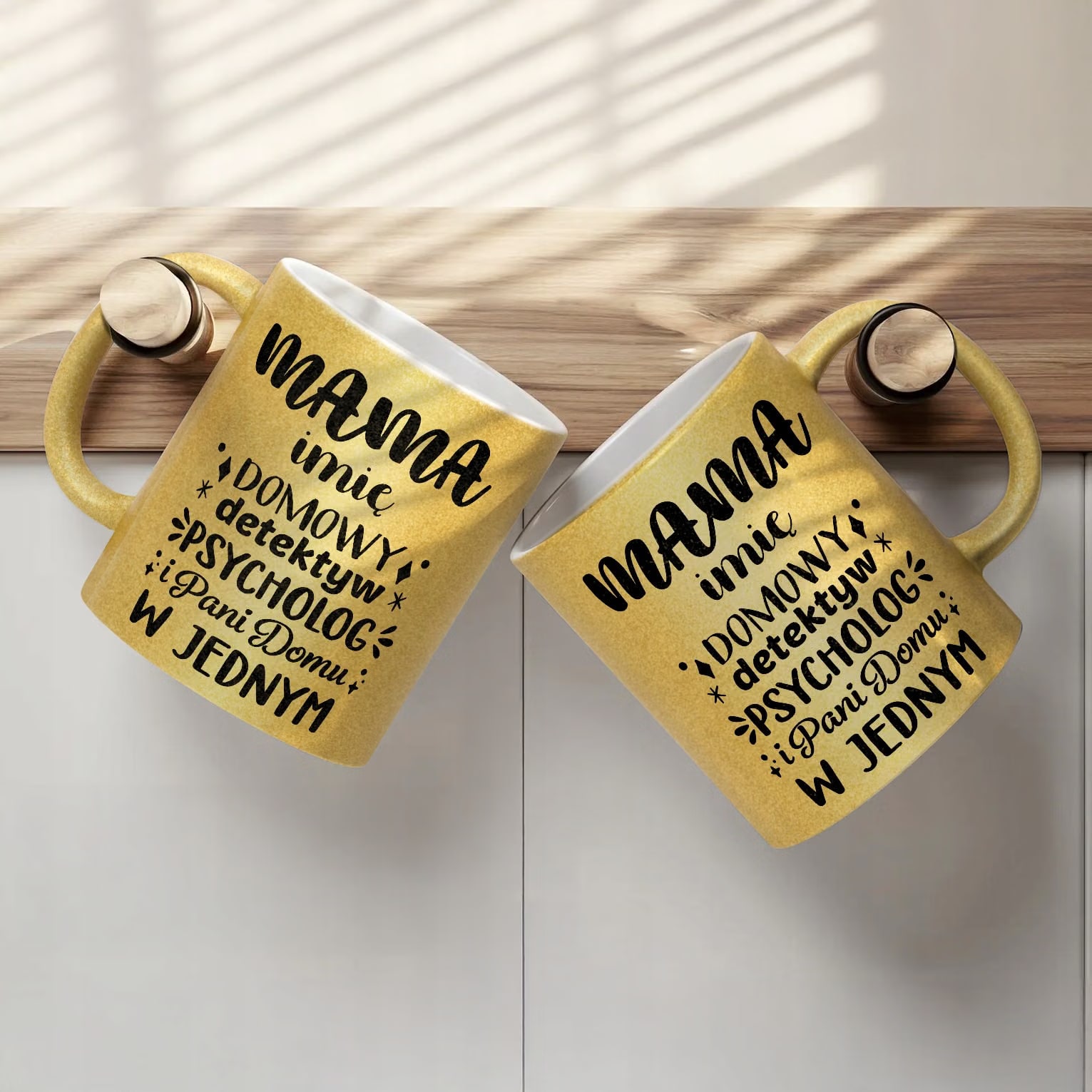 Złoty kubek brokatowy Personalizowany Dzień Matki Dla Mamy Prezent