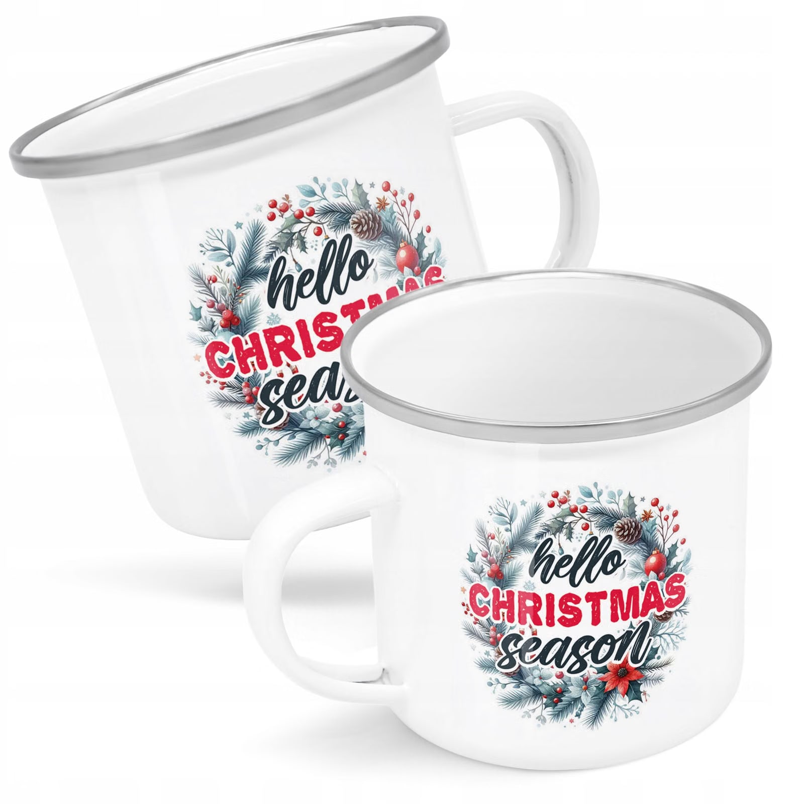 Kubek Emaliowany Boże Narodzenie Hello Christmas Season Prezent