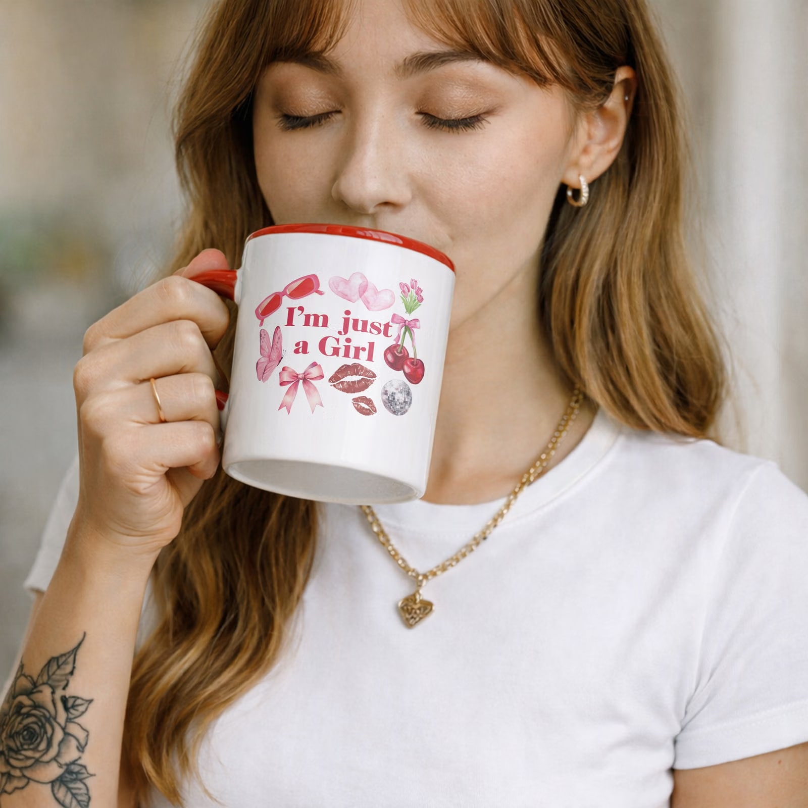 Kubek Czerwony I’m Just A Girl Dla Dziewczyny Prezent Upominek