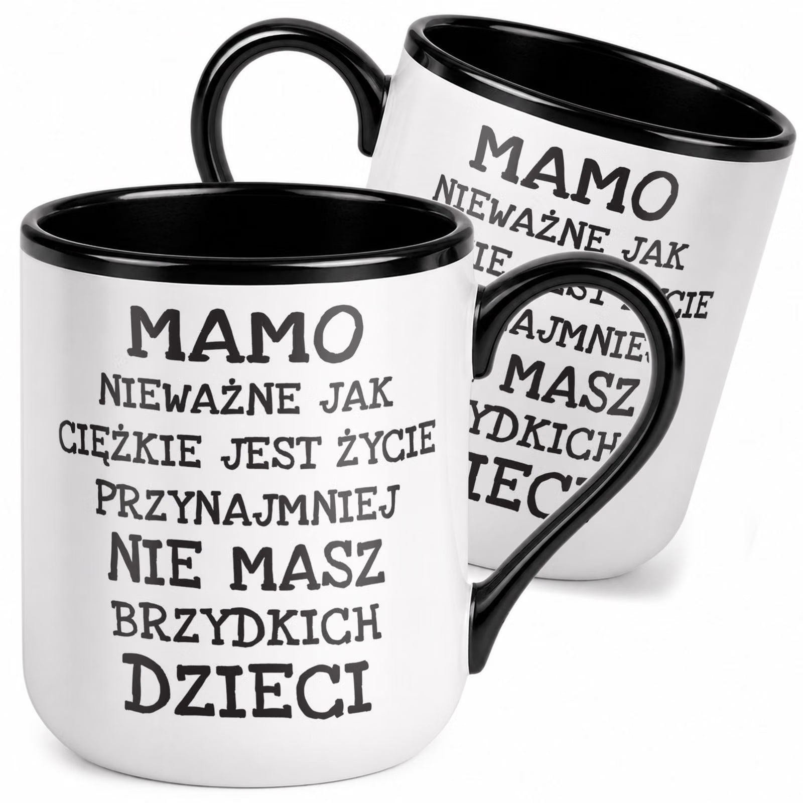 Kubek z nadrukiem Premium Czarny Dla Mamy Dzień Matki Upominek Prezent