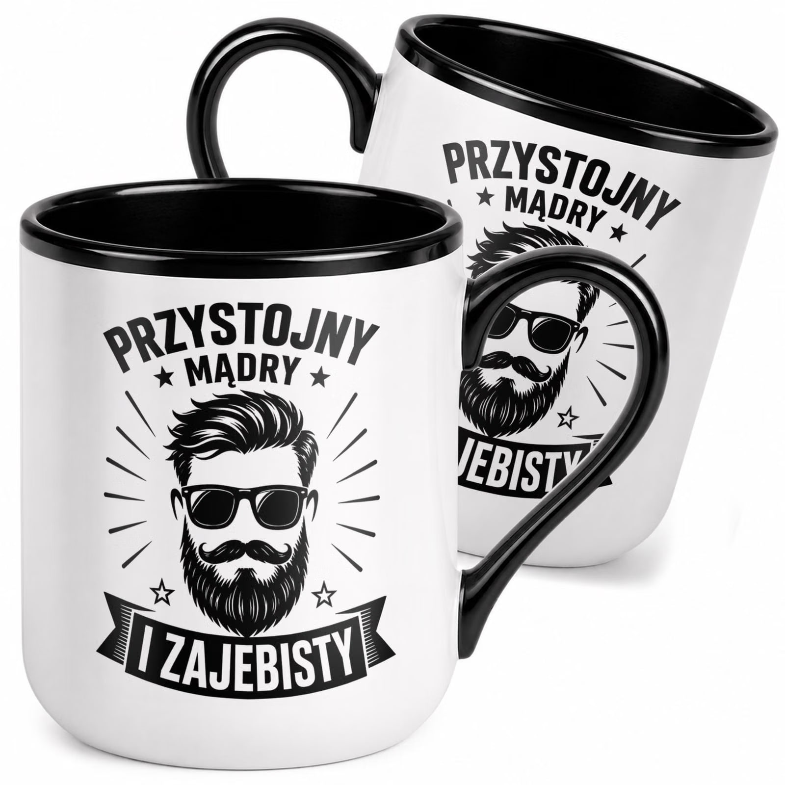 Kubek z nadrukiem Premium Czarny Dzień Chłopaka Dla Mężczyzny Prezent