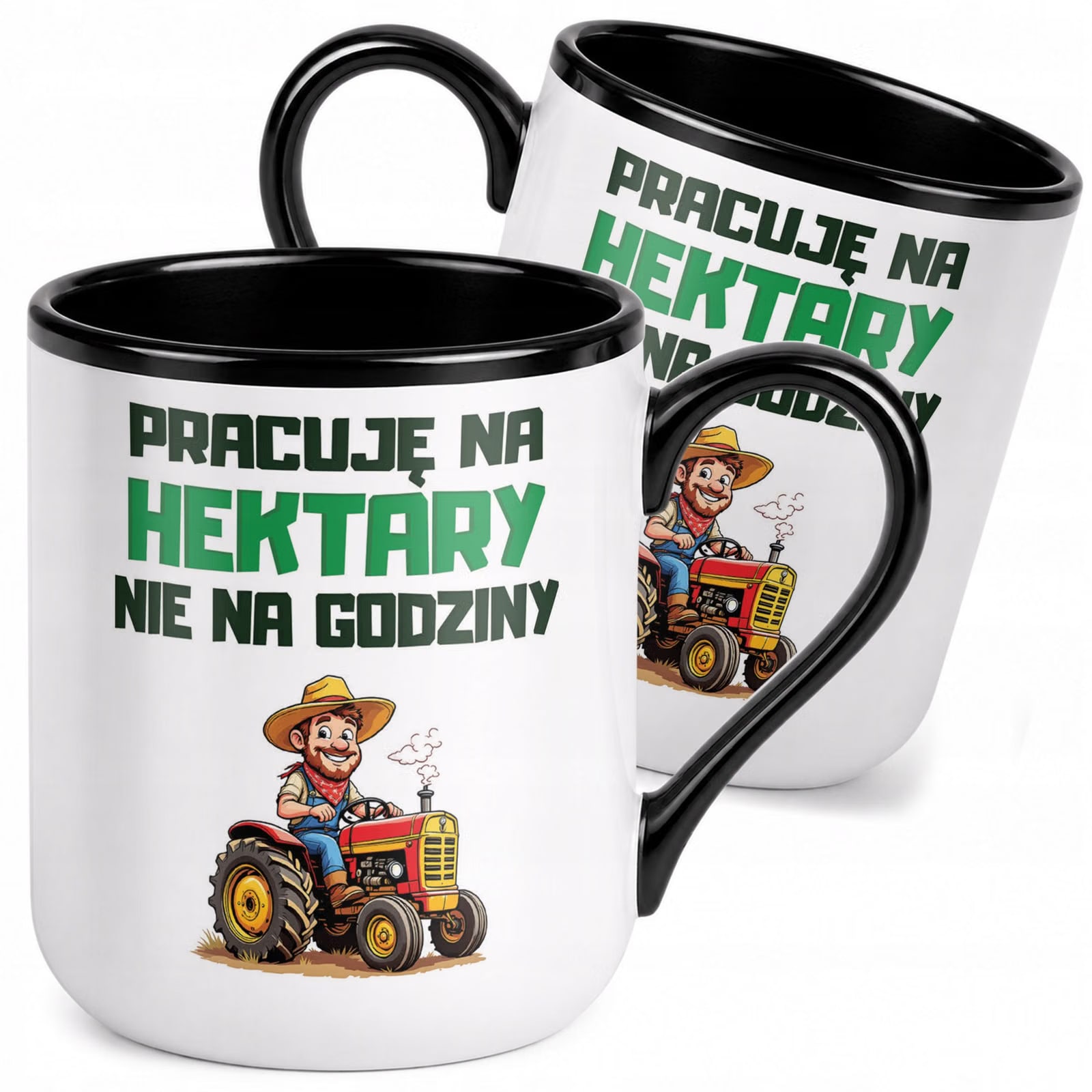 Kubek z nadrukiem Premium Czarny Dla Rolnika Gospodarza Upominek Prezent