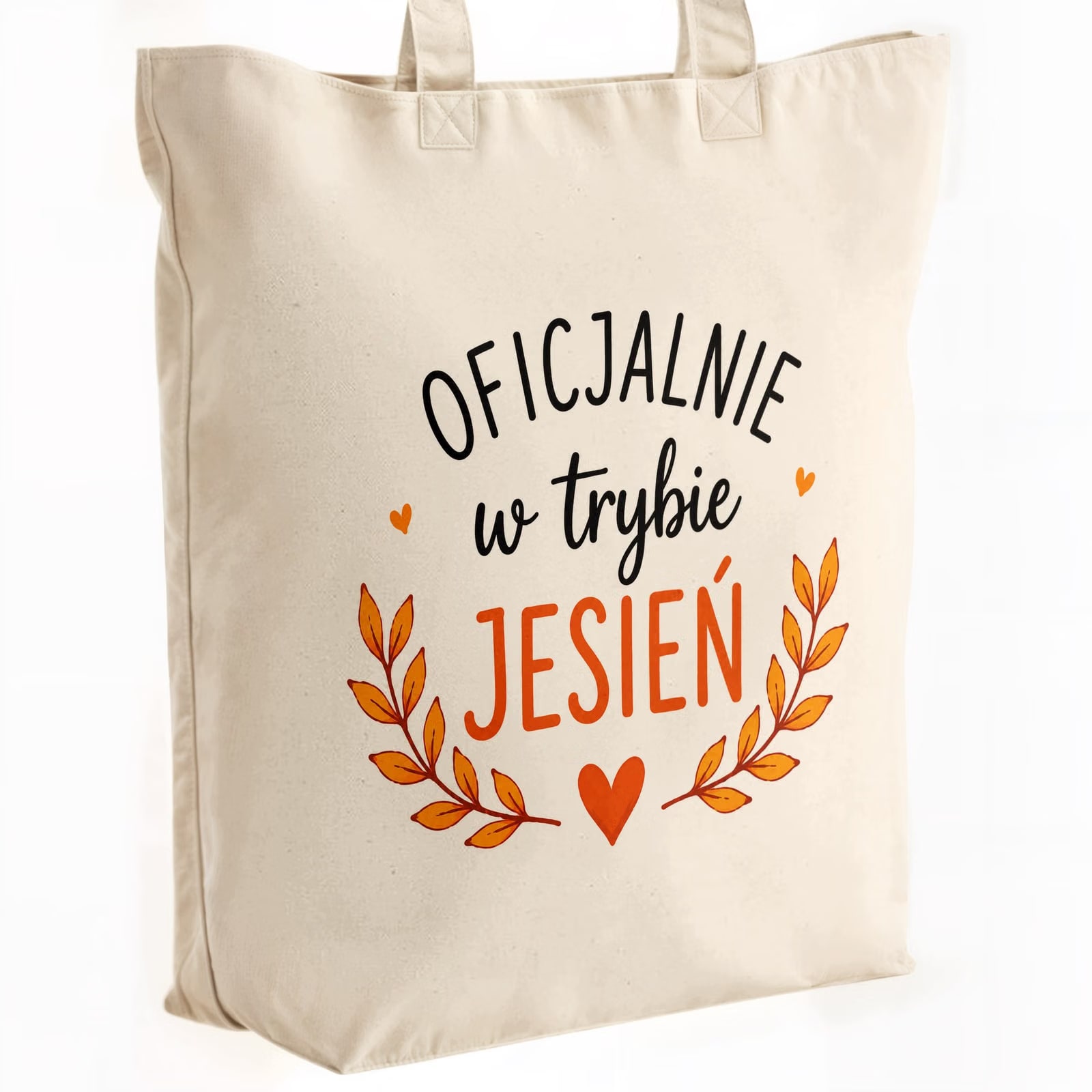 Torba shopper bawełniana premium jesień jesienna na zakupy z nadrukiem