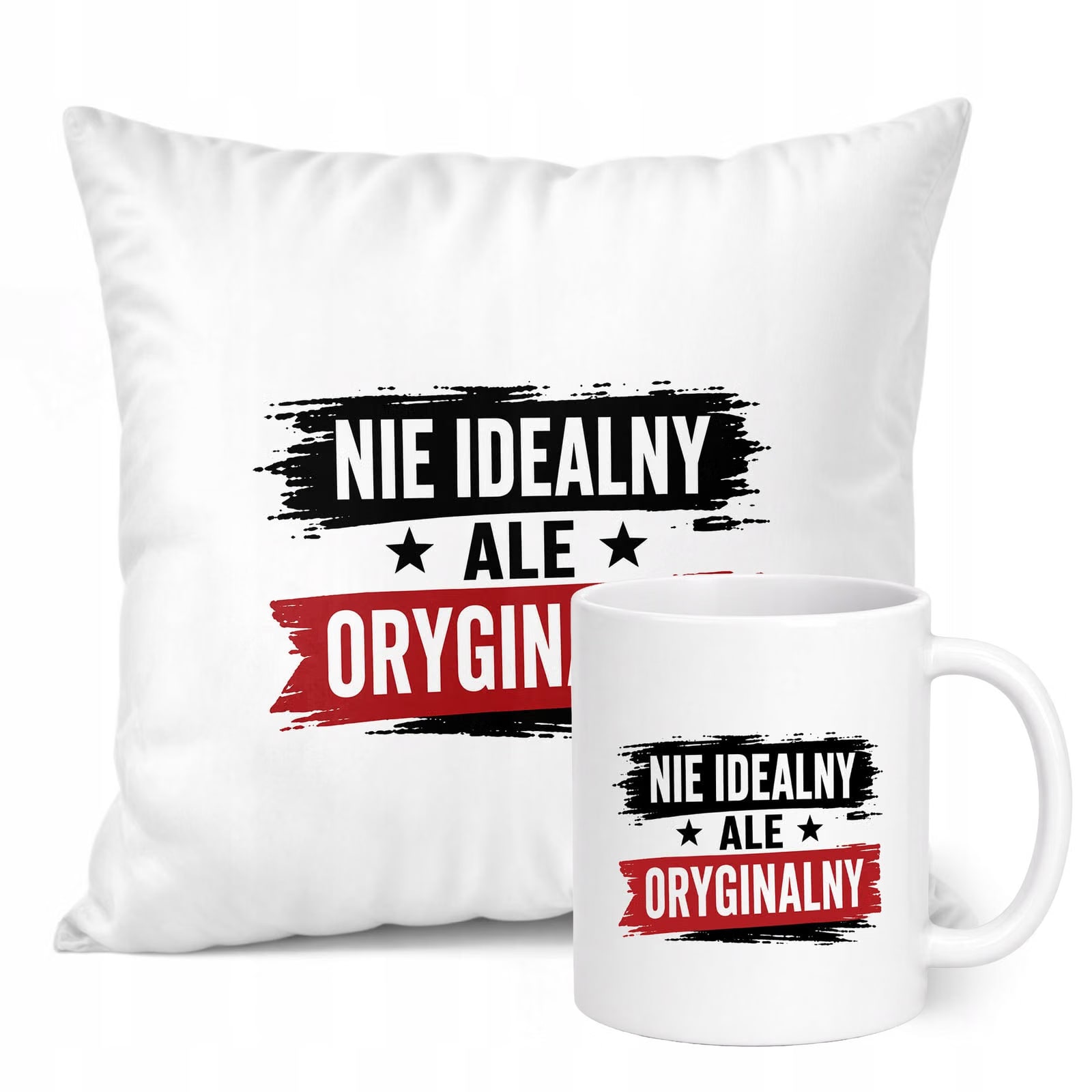 Zestaw Kubek Biały Poduszka Dzień Chłopaka Z Nadrukiem Prezent Upominek