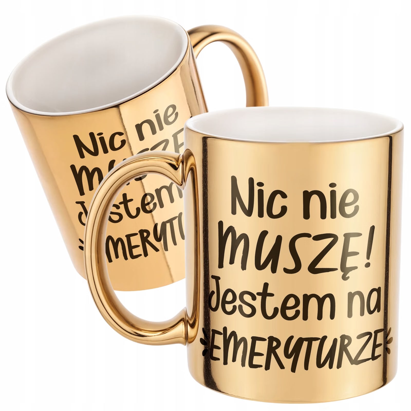 Złoty Kubek ceramiczny z okazji Emerytury Dla Emeryta Emerytki Prezent