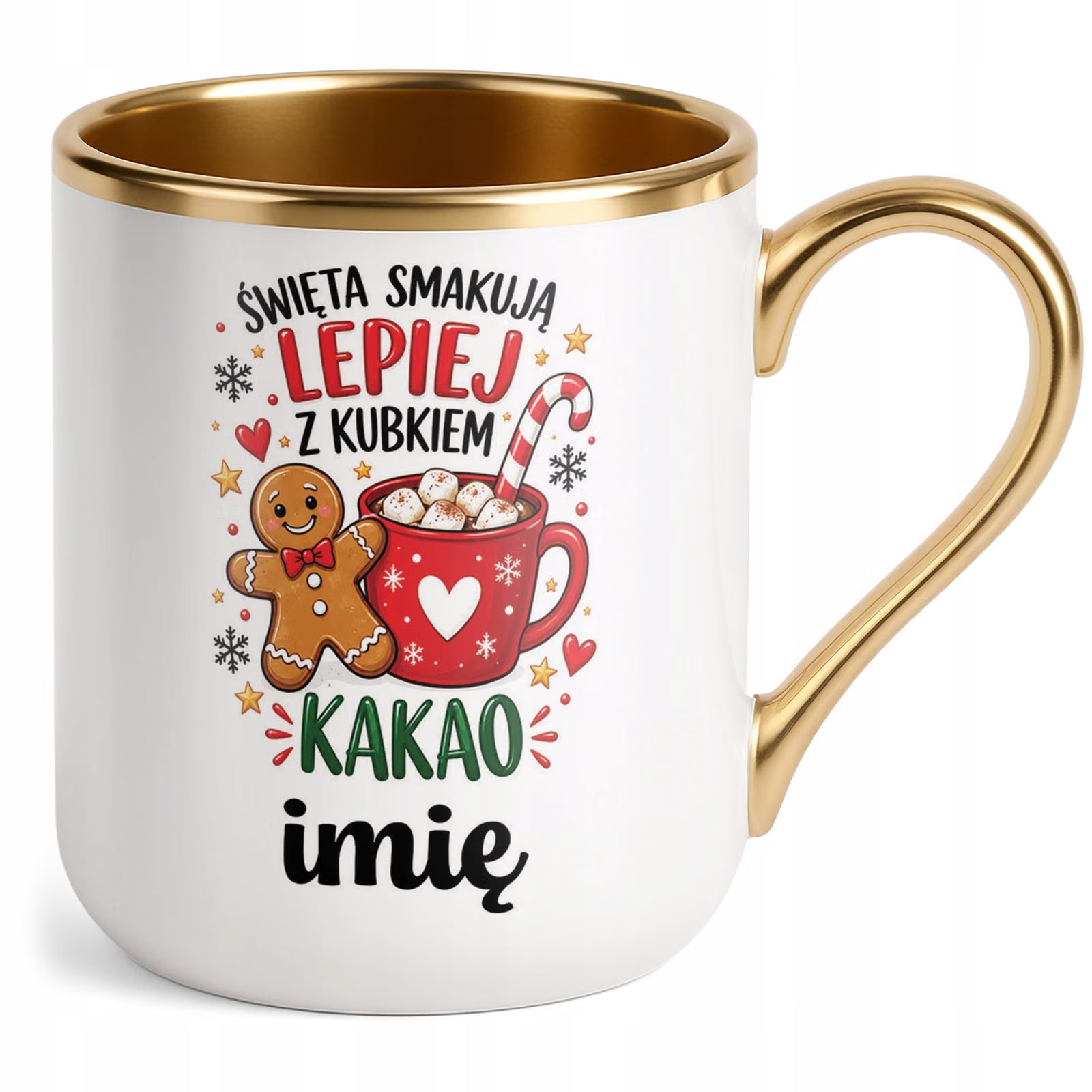 Kubek Personalizowany Premium Złoty Boże Narodzenie Święta Prezent