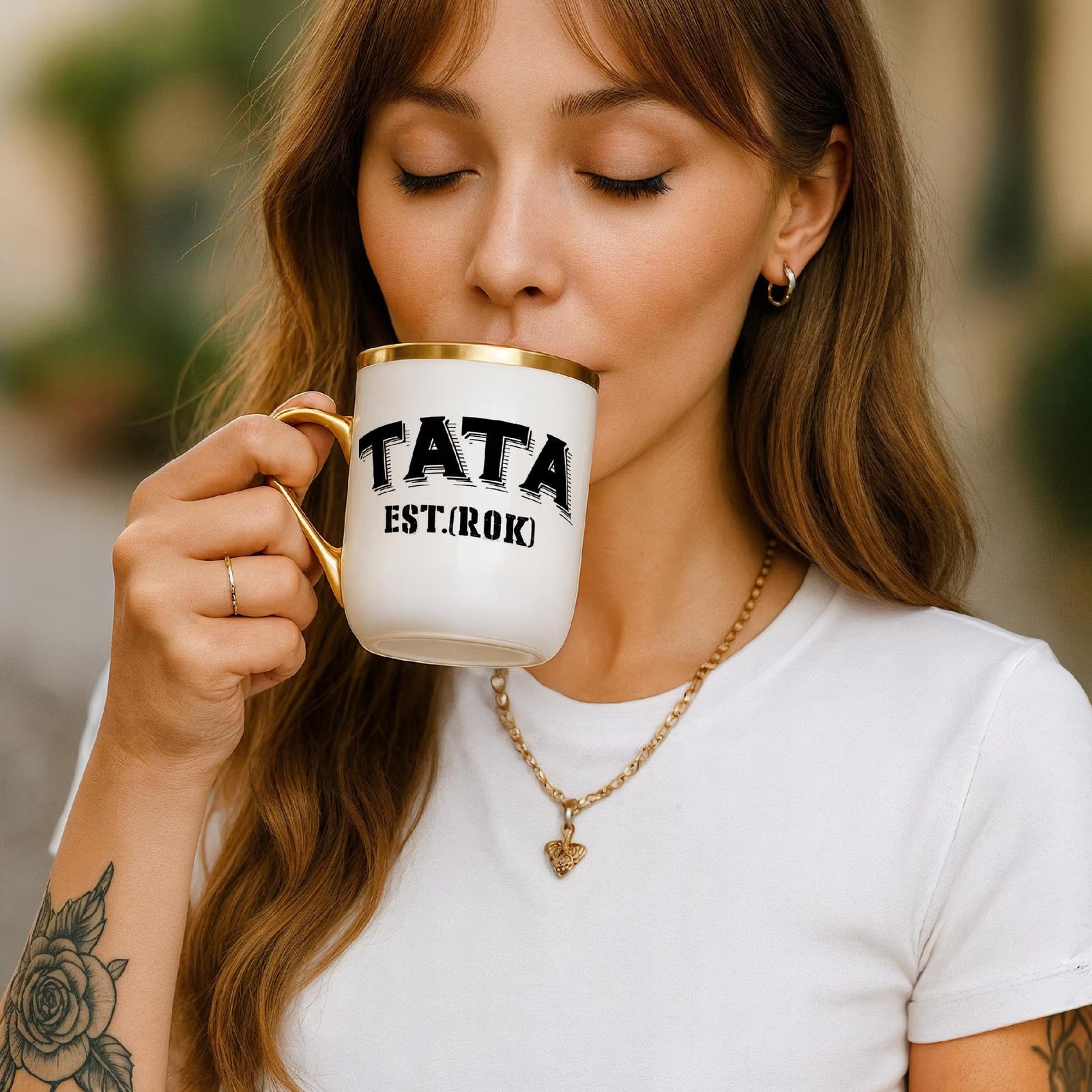 Kubek Premium Złoty Personalizowany Dzień Ojca Tata Rok Prezent