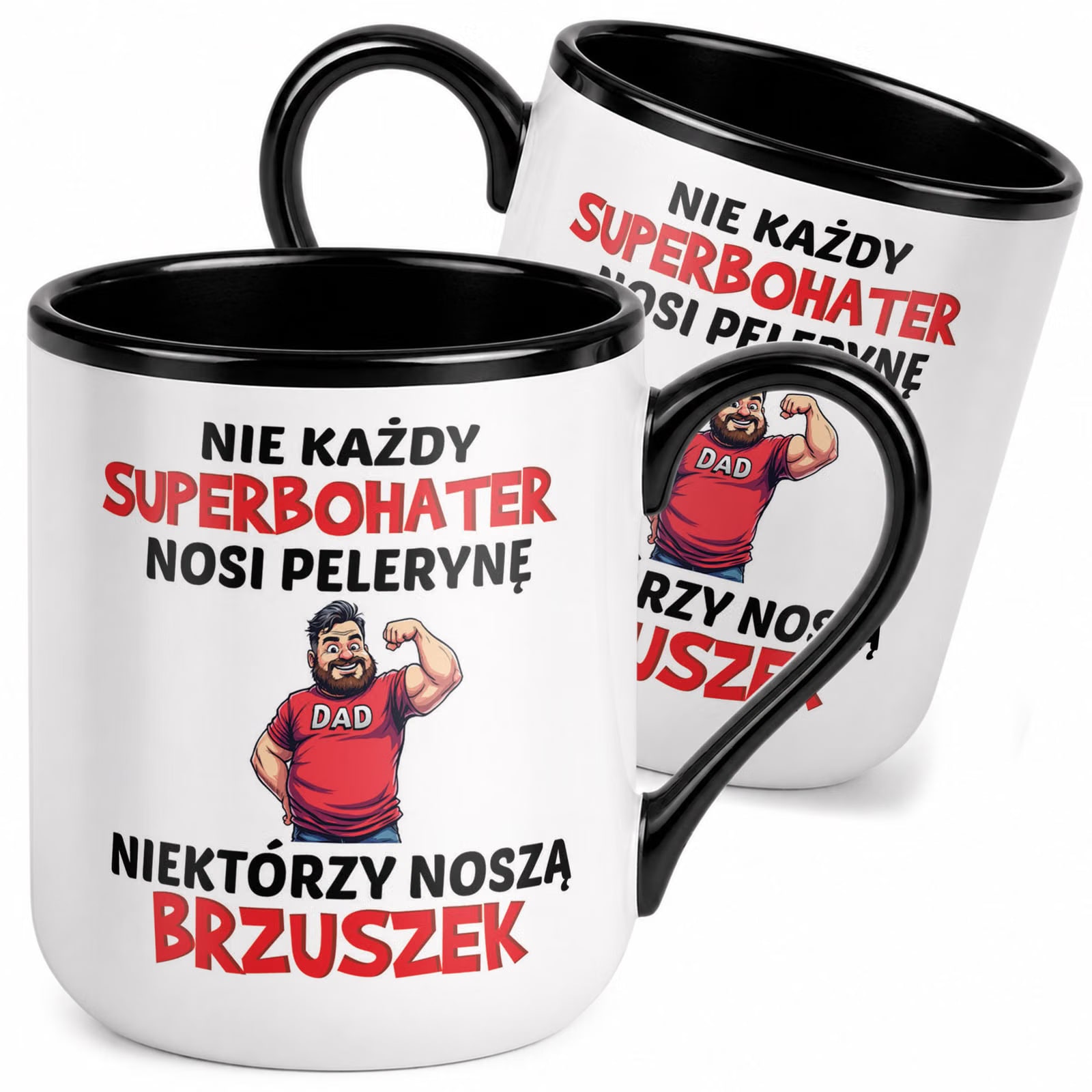 Kubek z nadrukiem Premium Czarny Dla Taty Dzień Ojca Upominek Prezent