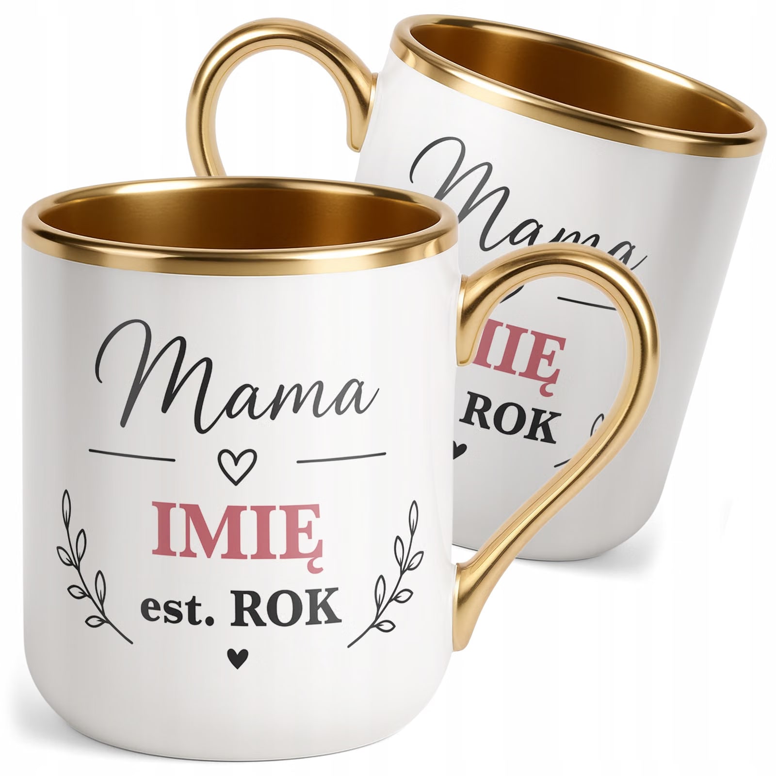 Kubek premium złoty personalizowany dla mamy prezent Dzień Matki