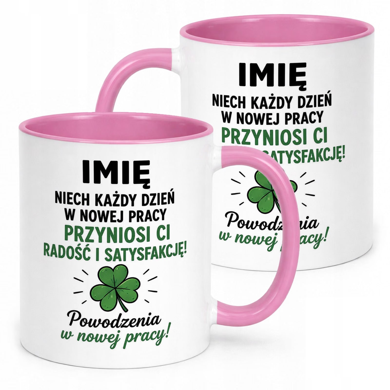 Kubek Różowy Personalizowany z Nadrukiem Pożegnanie Odejście z Pracy