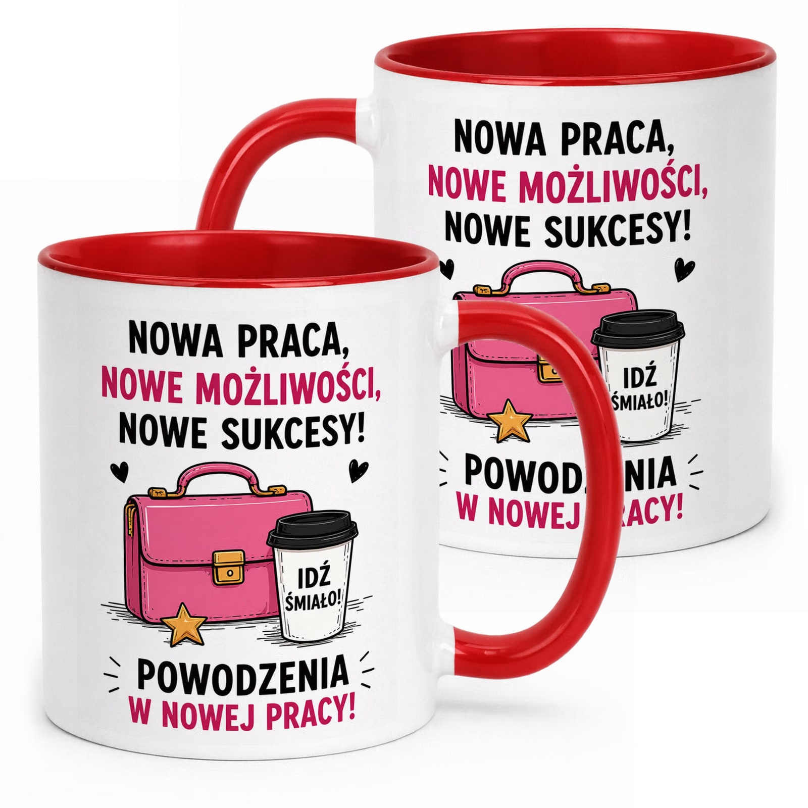 Kubek Czerwony z nadrukiem Pożegnanie Odejście z Pracy Dla Koleżanki