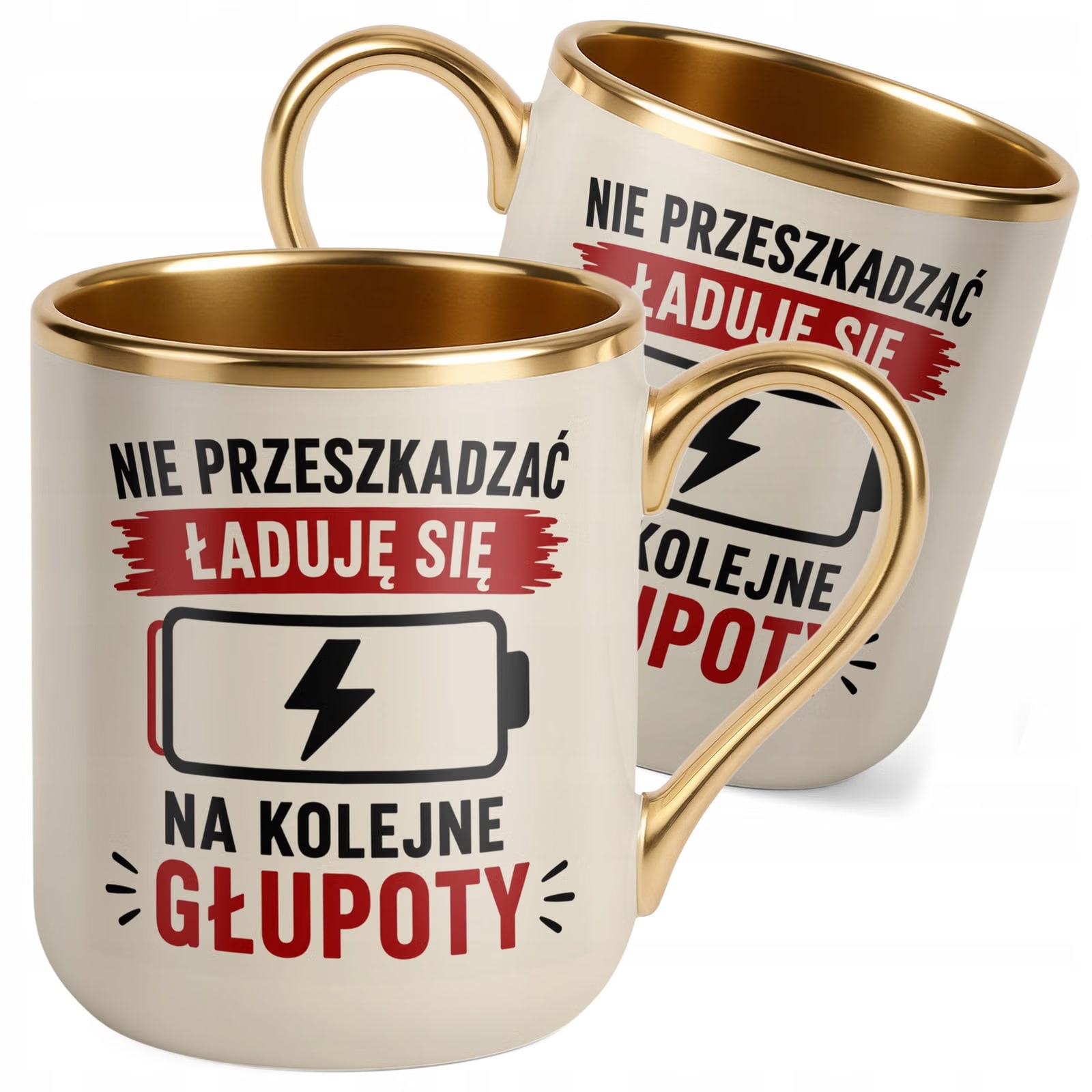 Kubek z nadrukiem Premium Złoty Ecru Dzień Chłopaka Mężczyzny Prezent
