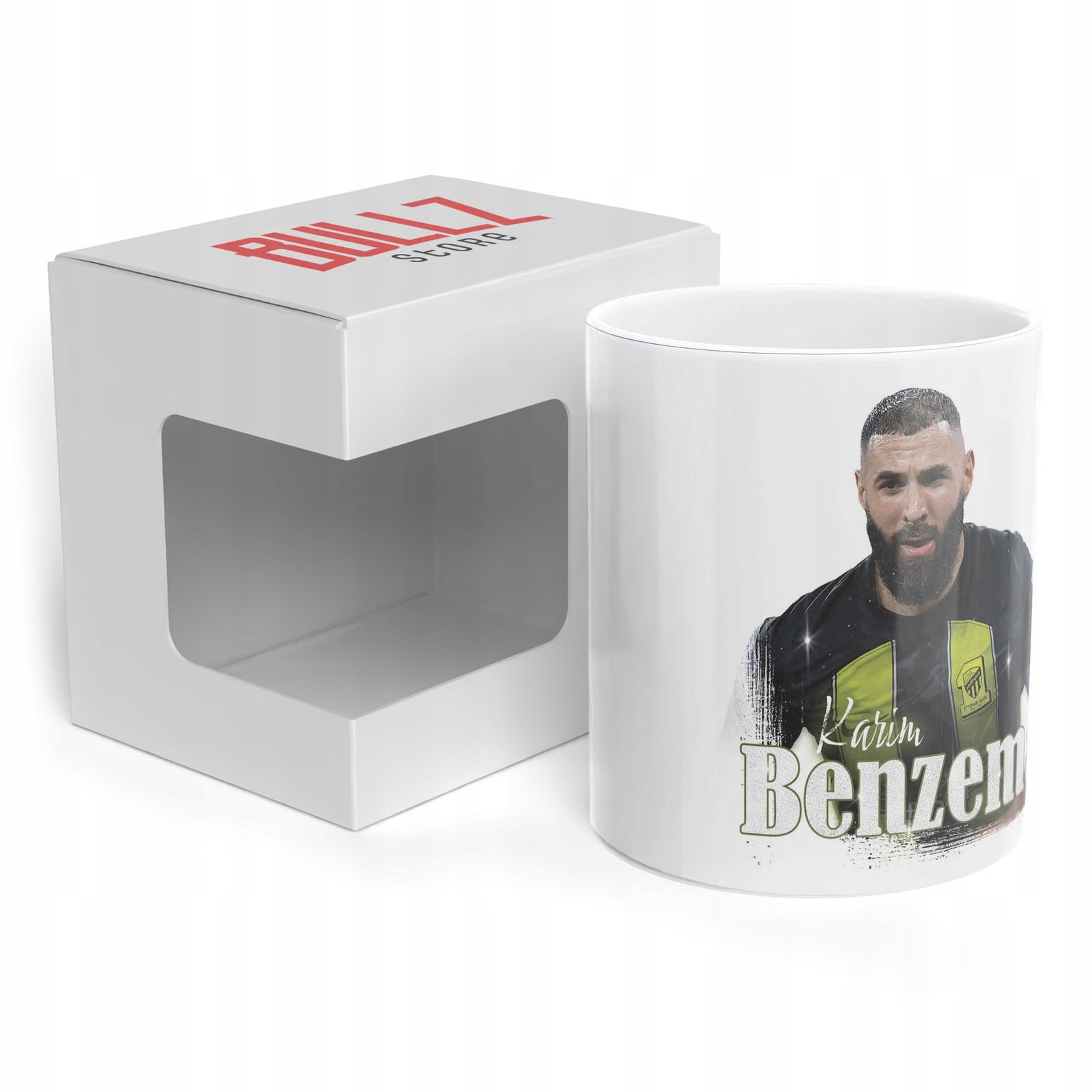 Zestaw Kubek Piłkarski + Podkładka pod mysz Karim Benzema Al-Ittihad