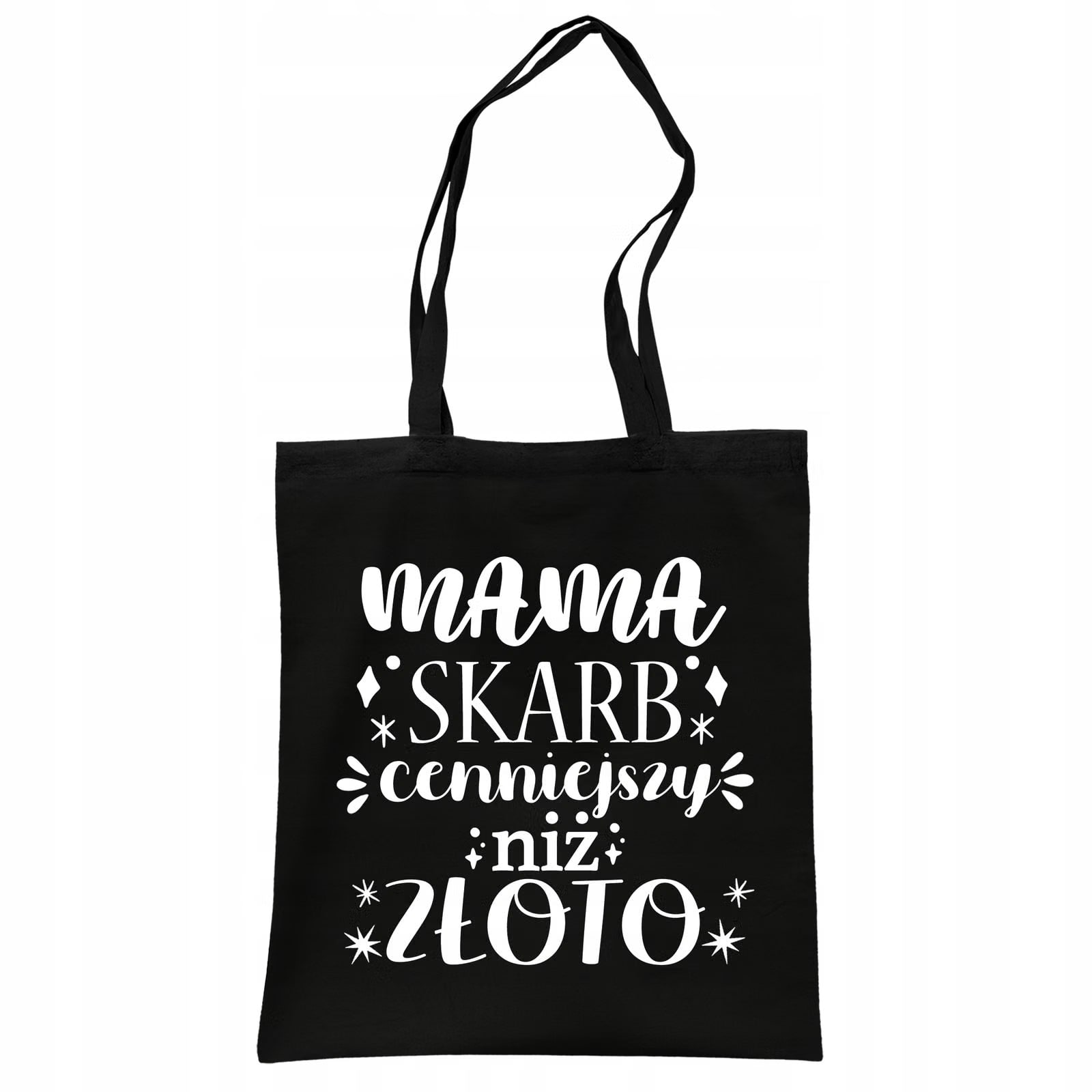 Torba bawełniana czarna na zakupy Dzień Matki Dla Mamy Prezent