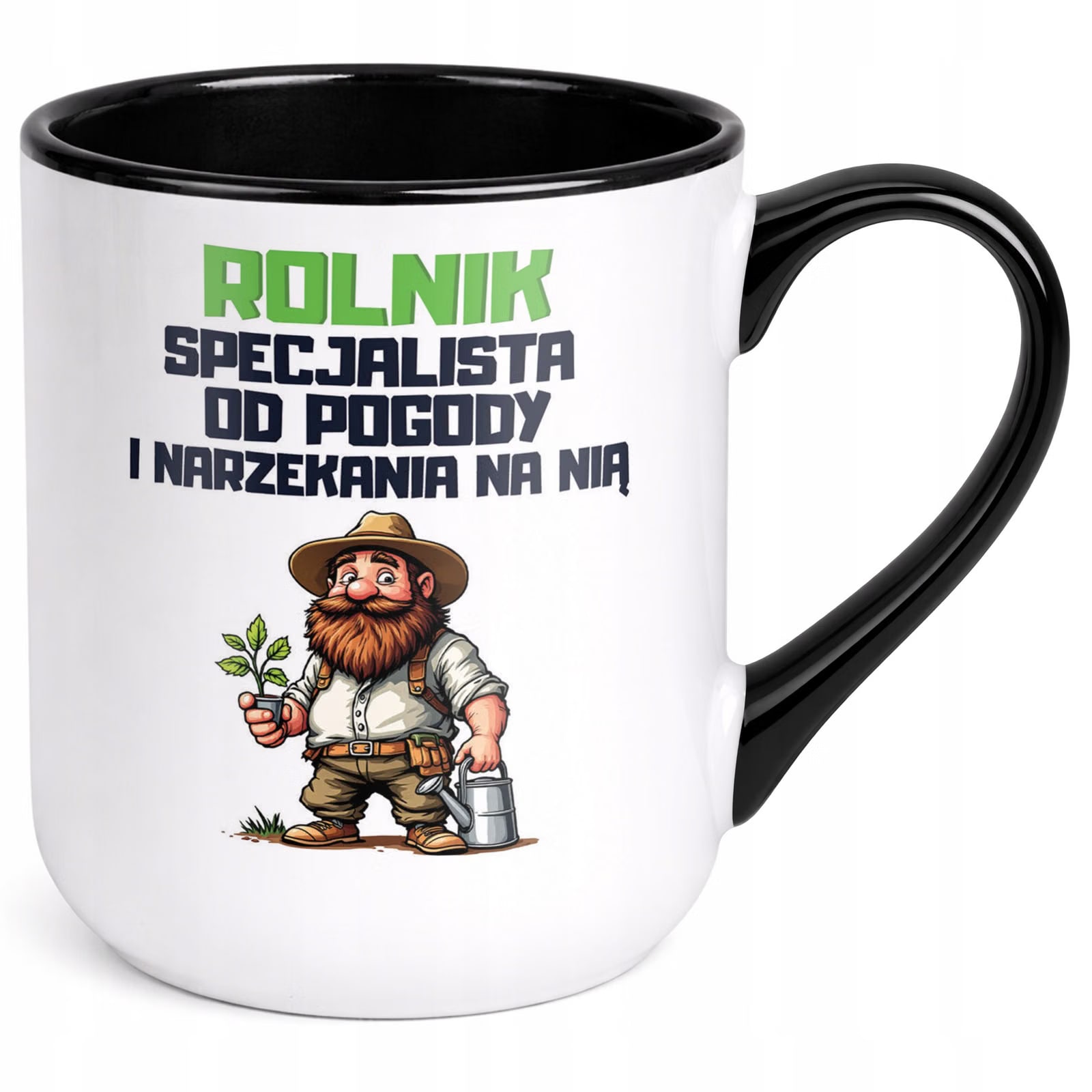 Kubek z nadrukiem Premium Czarny Dla Rolnika Gospodarza Upominek Prezent