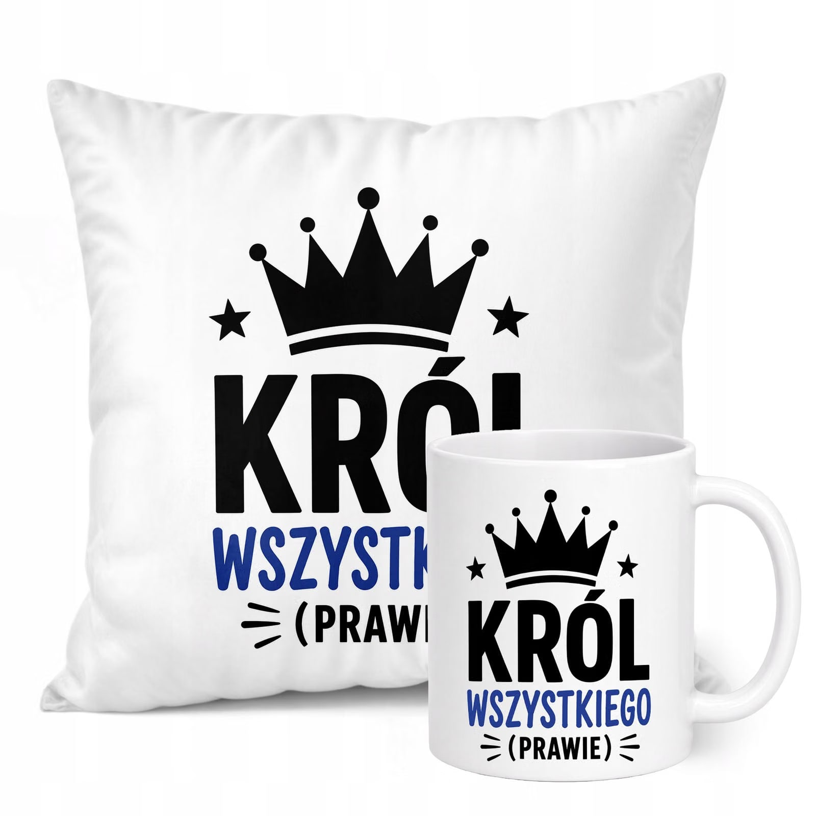 Zestaw Kubek Biały Poduszka Dzień Chłopaka Z Nadrukiem Prezent Upominek