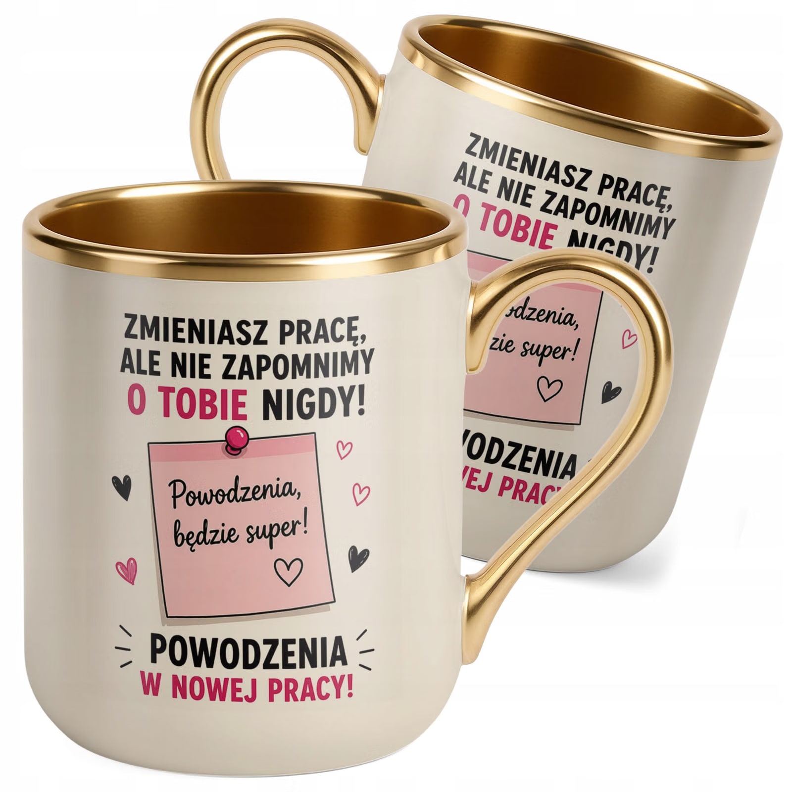 Kubek z nadrukiem Premium Złoty Ecru Pożegnanie Odejście z Pracy