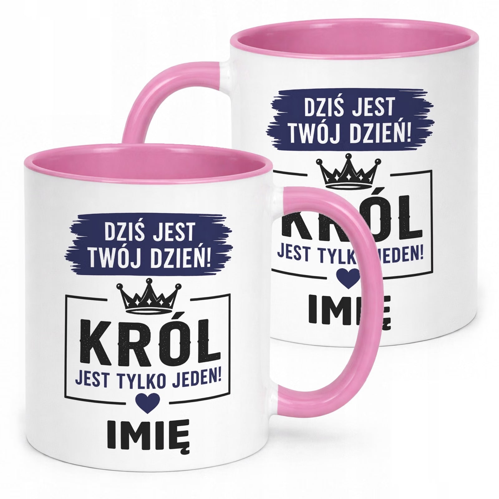 Różowy Kubek personalizowany z nadrukiem Dzień Chłopaka Mężczyzny Prezent