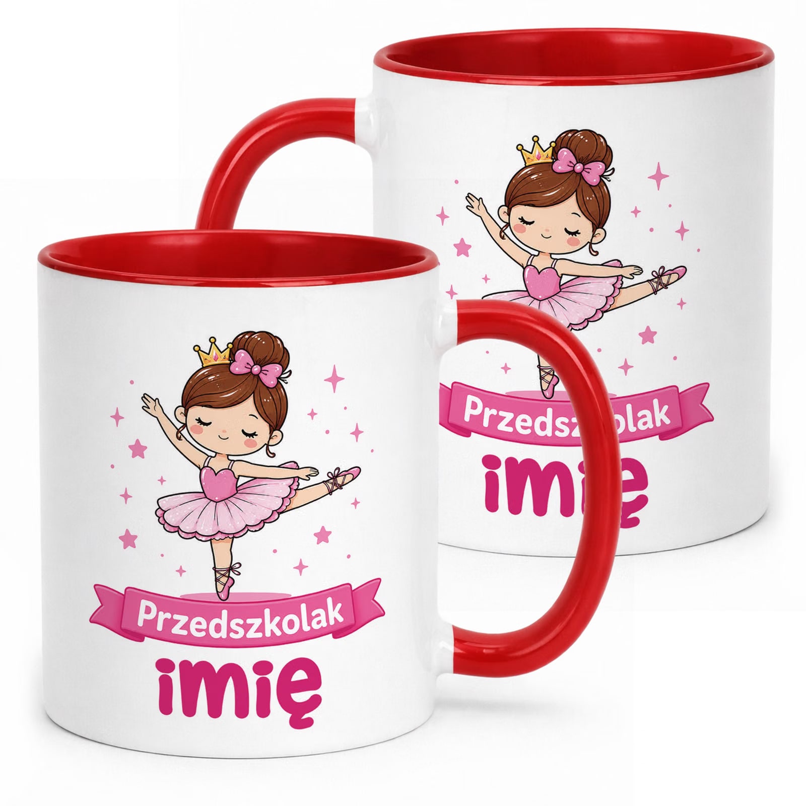 Kubek Czerwony z nadrukiem personalizowany Przedszkolak Szkoła Dla Dzieci