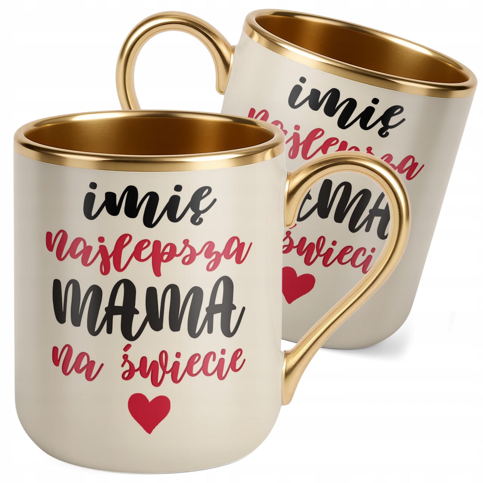 Kubek Premium Złoty Ecru Personalizowany Dzień Matki Dla Mamy