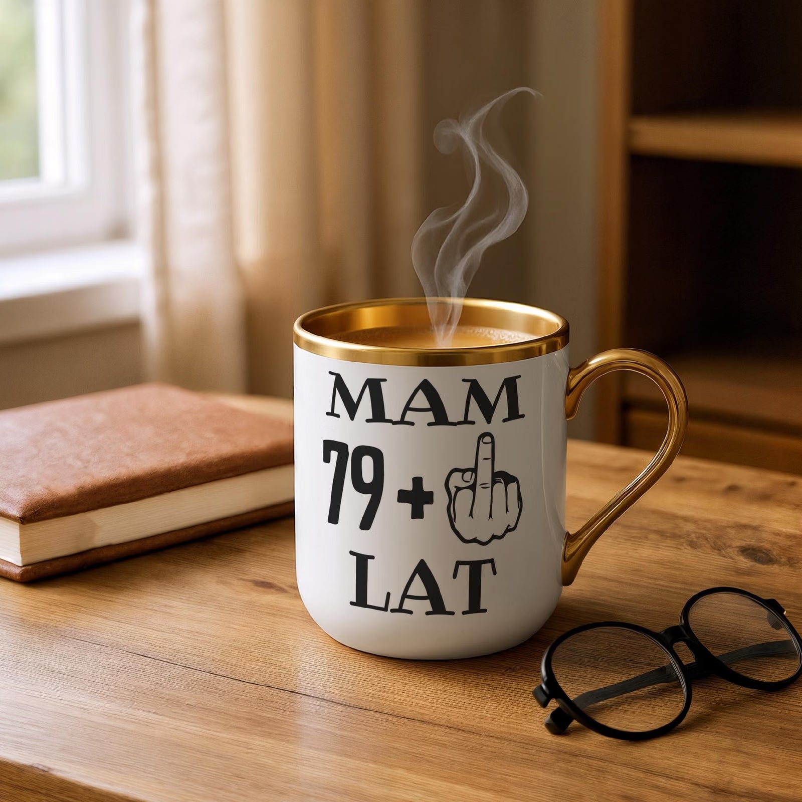 Kubek Premium Złoty Na Urodziny Mam 80 Lat Zabawny Prezent Upominek