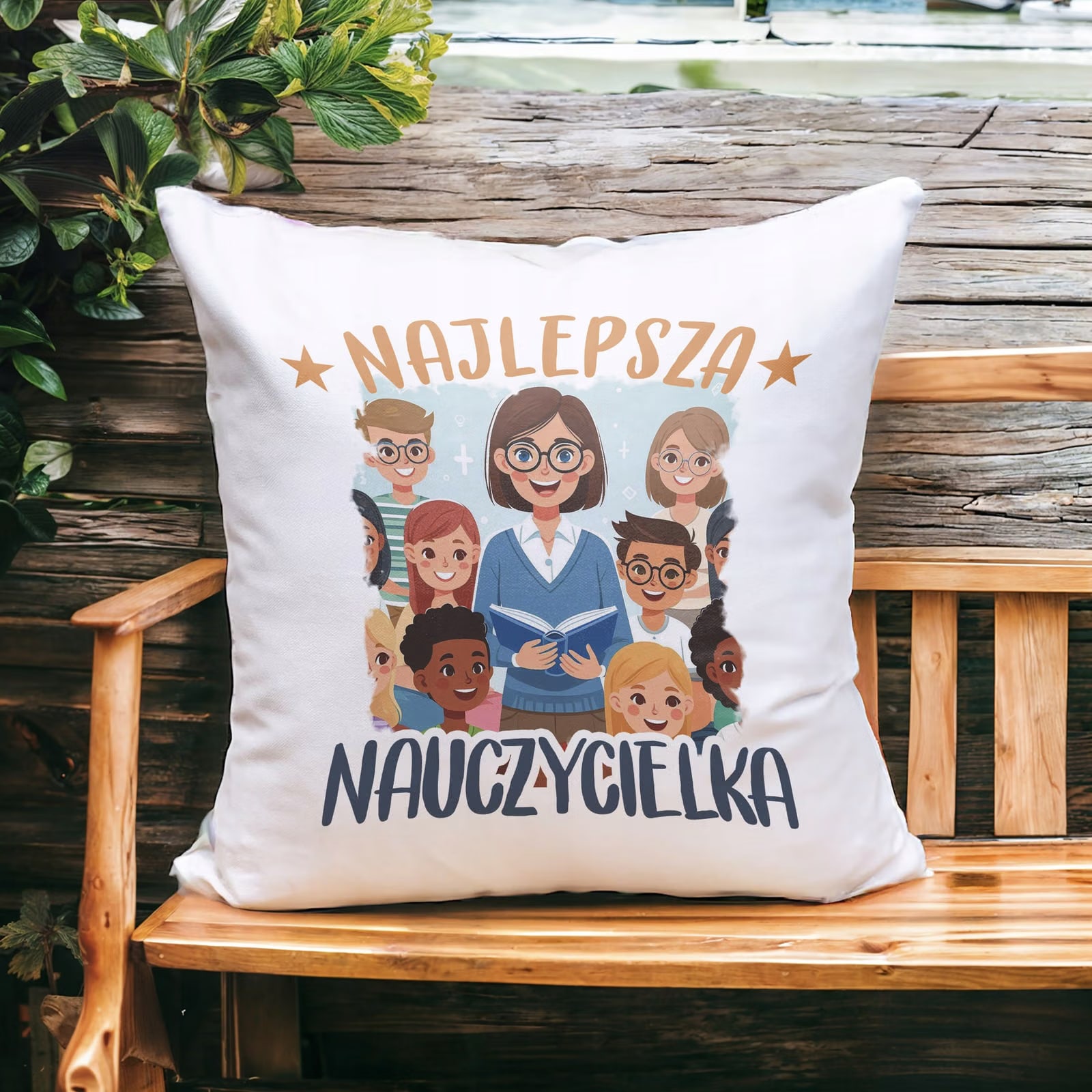 Poduszka Jasiek 38x38cm z Nadrukiem Dzień Nauczyciela Prezent Upominek