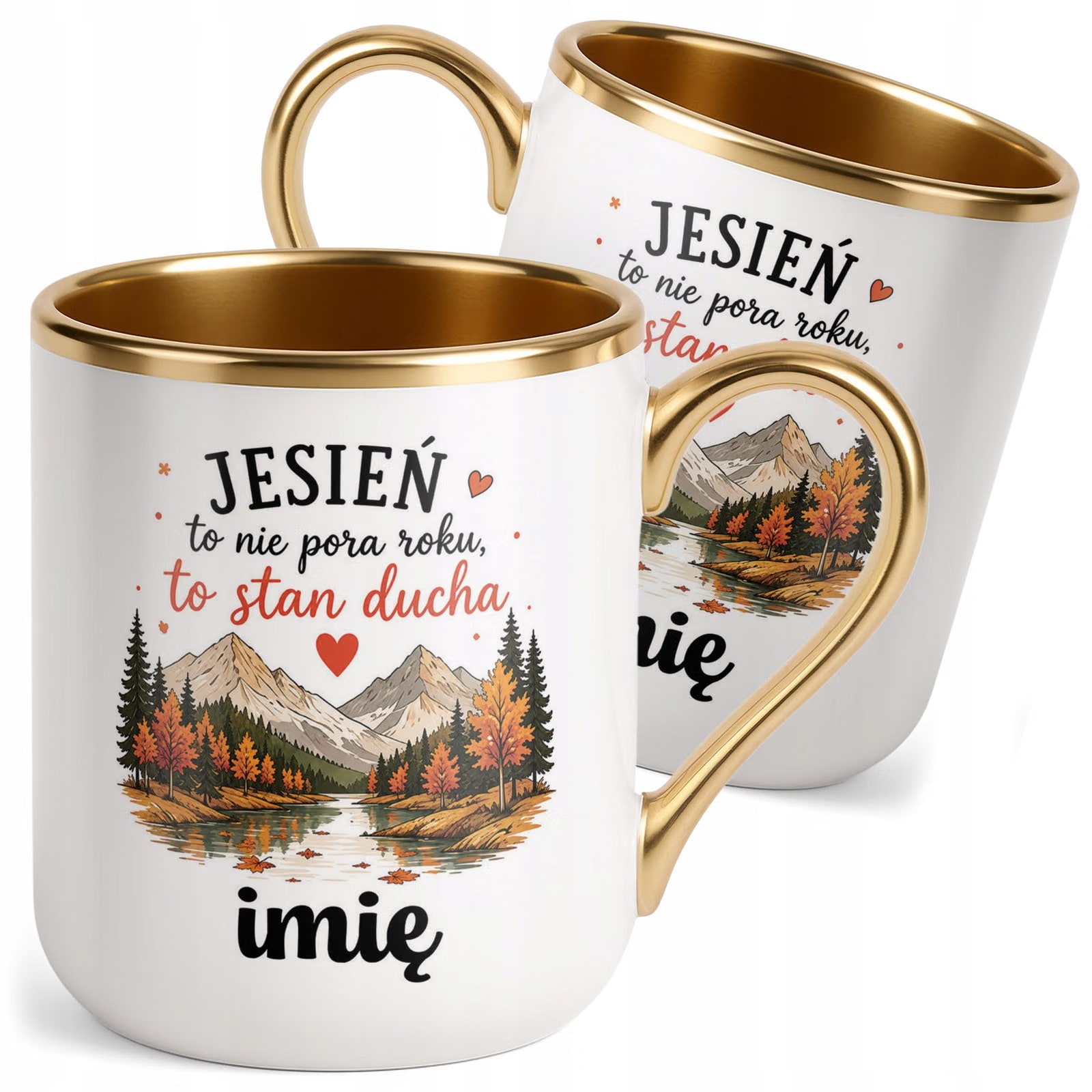 Kubek Personalizowany z nadrukiem Premium Złoty Jesienny Jesień