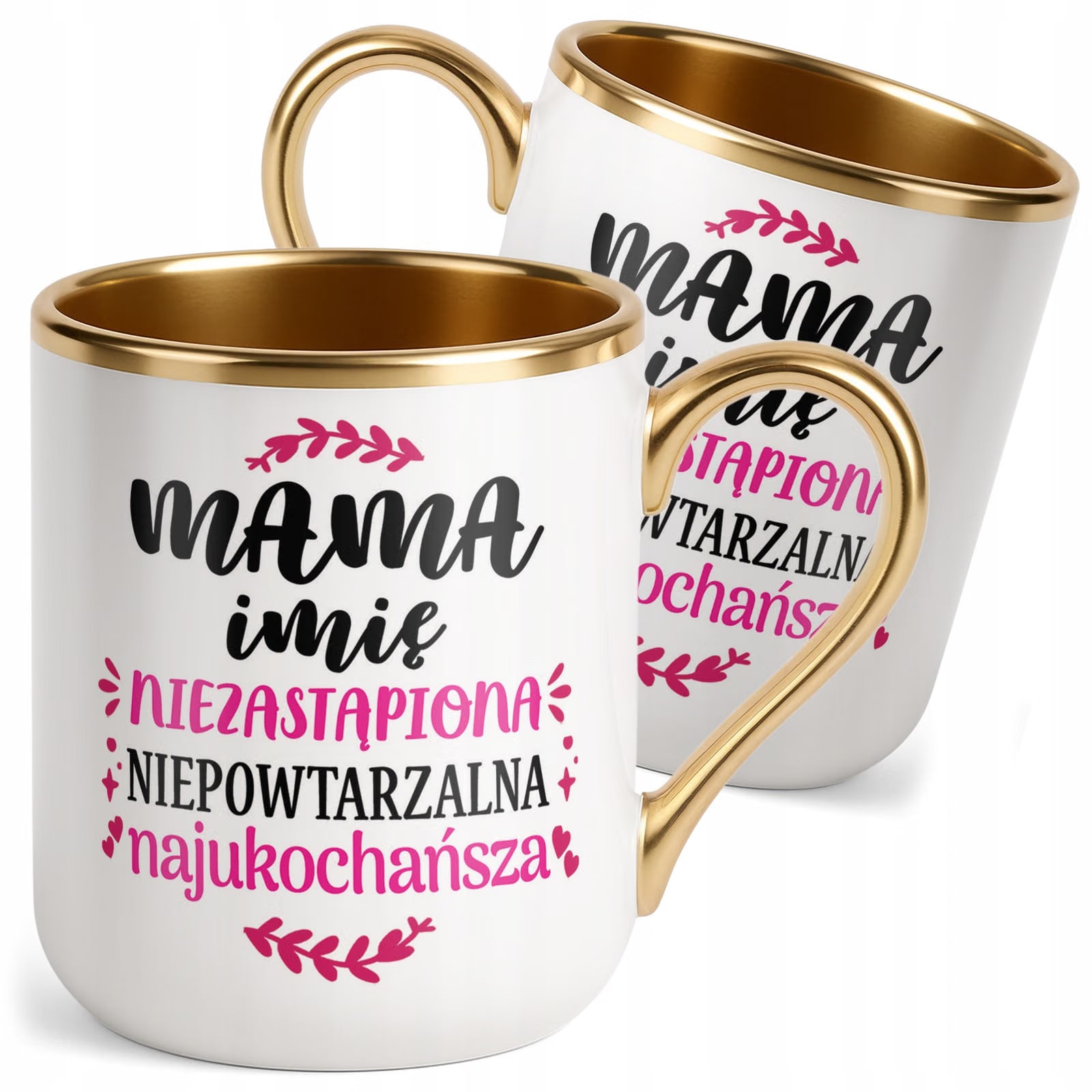 Kubek Premium Złoty Personalizowany Dzień Matki Dla Mamy Prezent Upominek