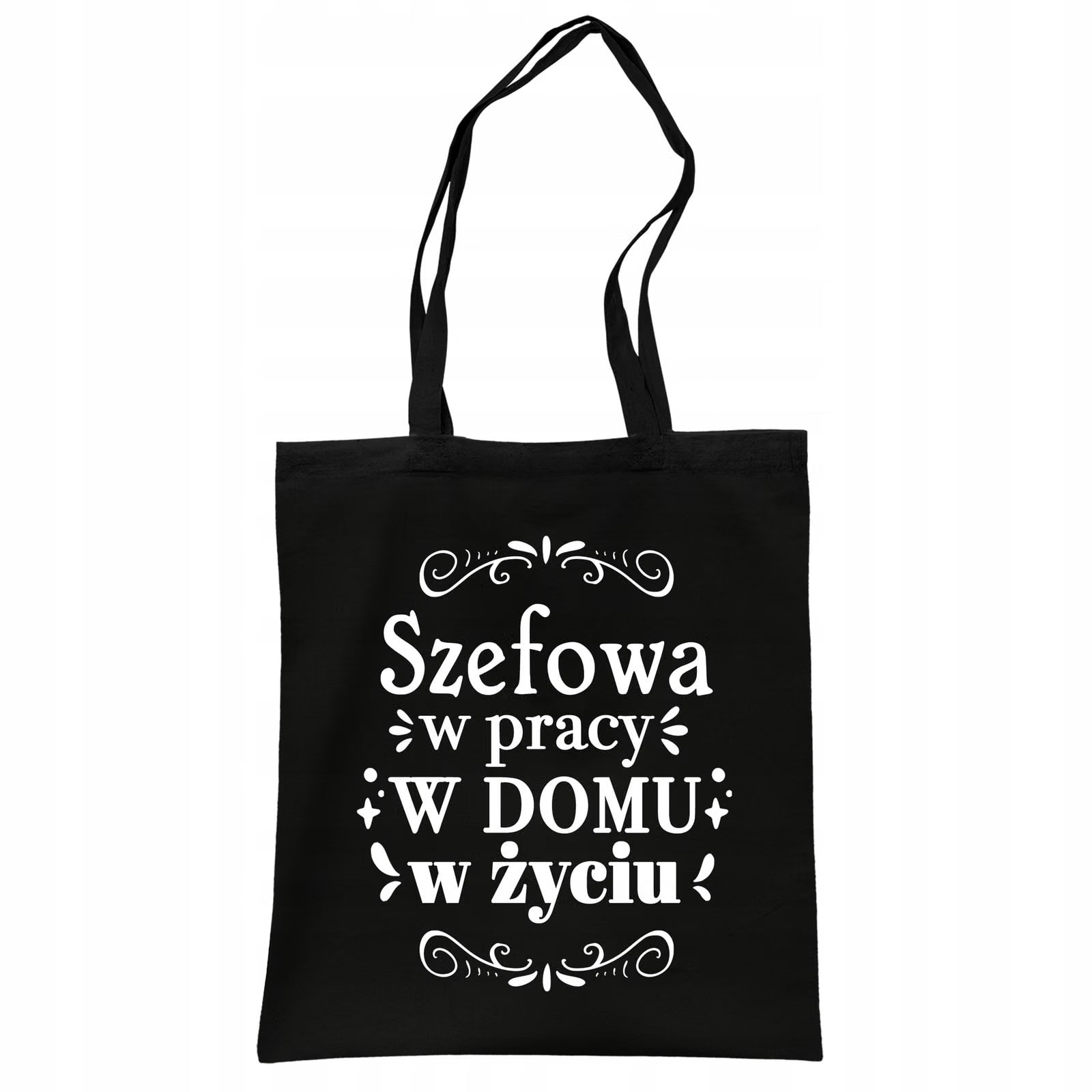 Torba bawełniana czarna na zakupy Dzień Kobiet Dla Kobiety Prezent